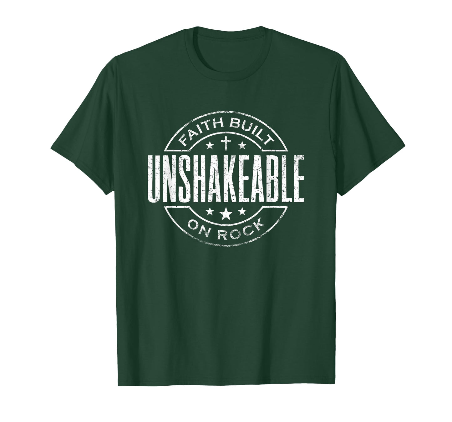 Unshakeable Faith Built On Rock Bible Christian T-Shirt