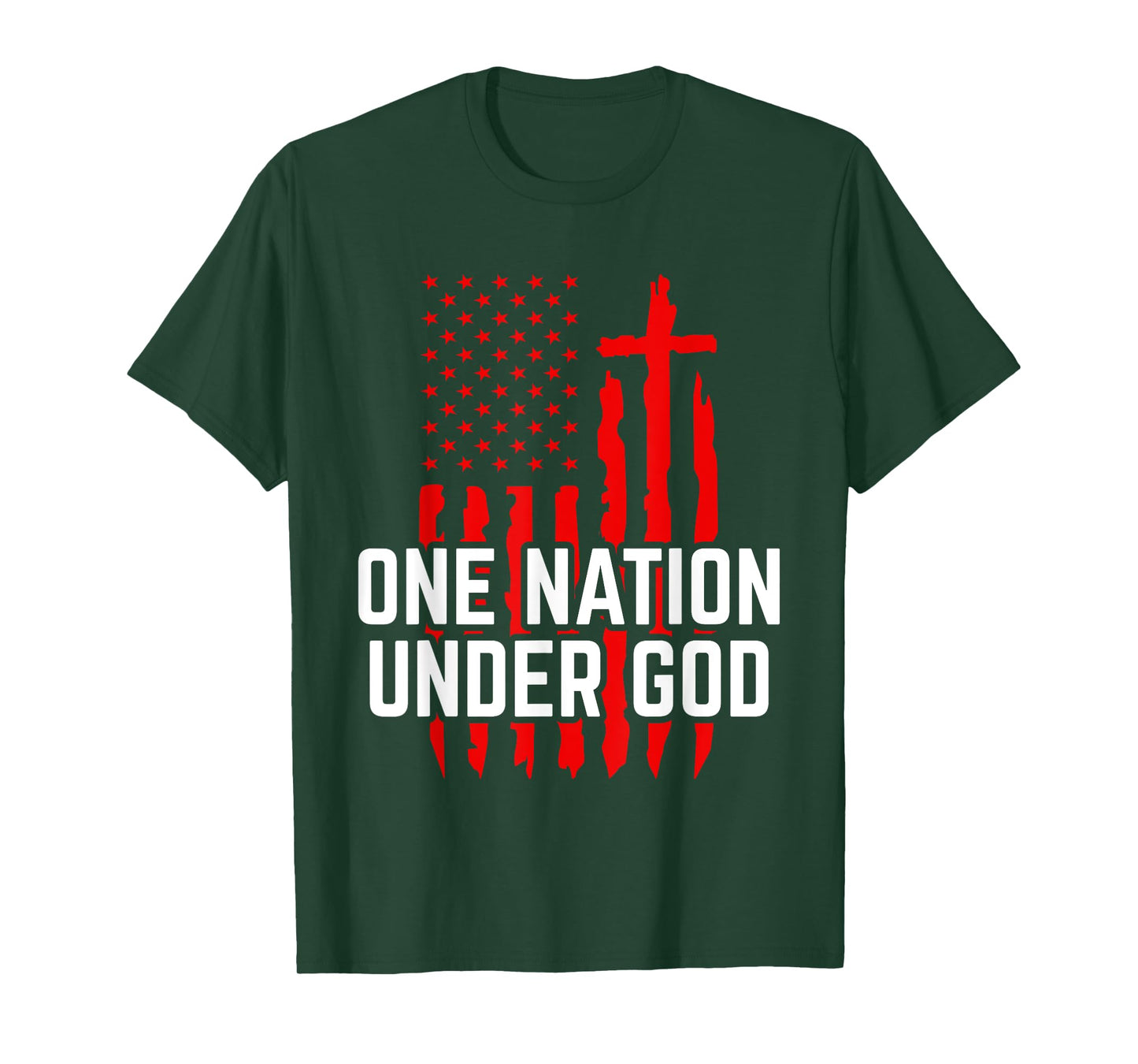 One Nation Under God Jesus Blessed American Flag T-Shirt