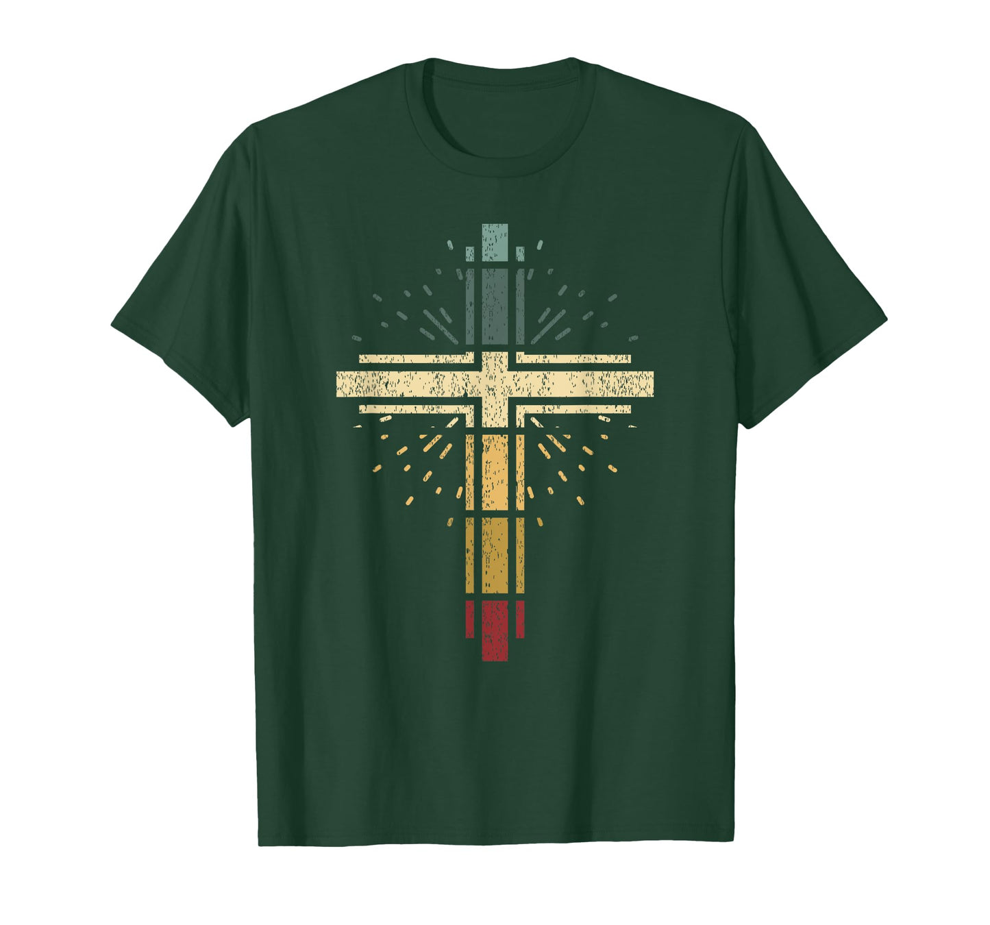 Cross Christian Vintage Tee Religious Faith Vintag Sunset T-Shirt