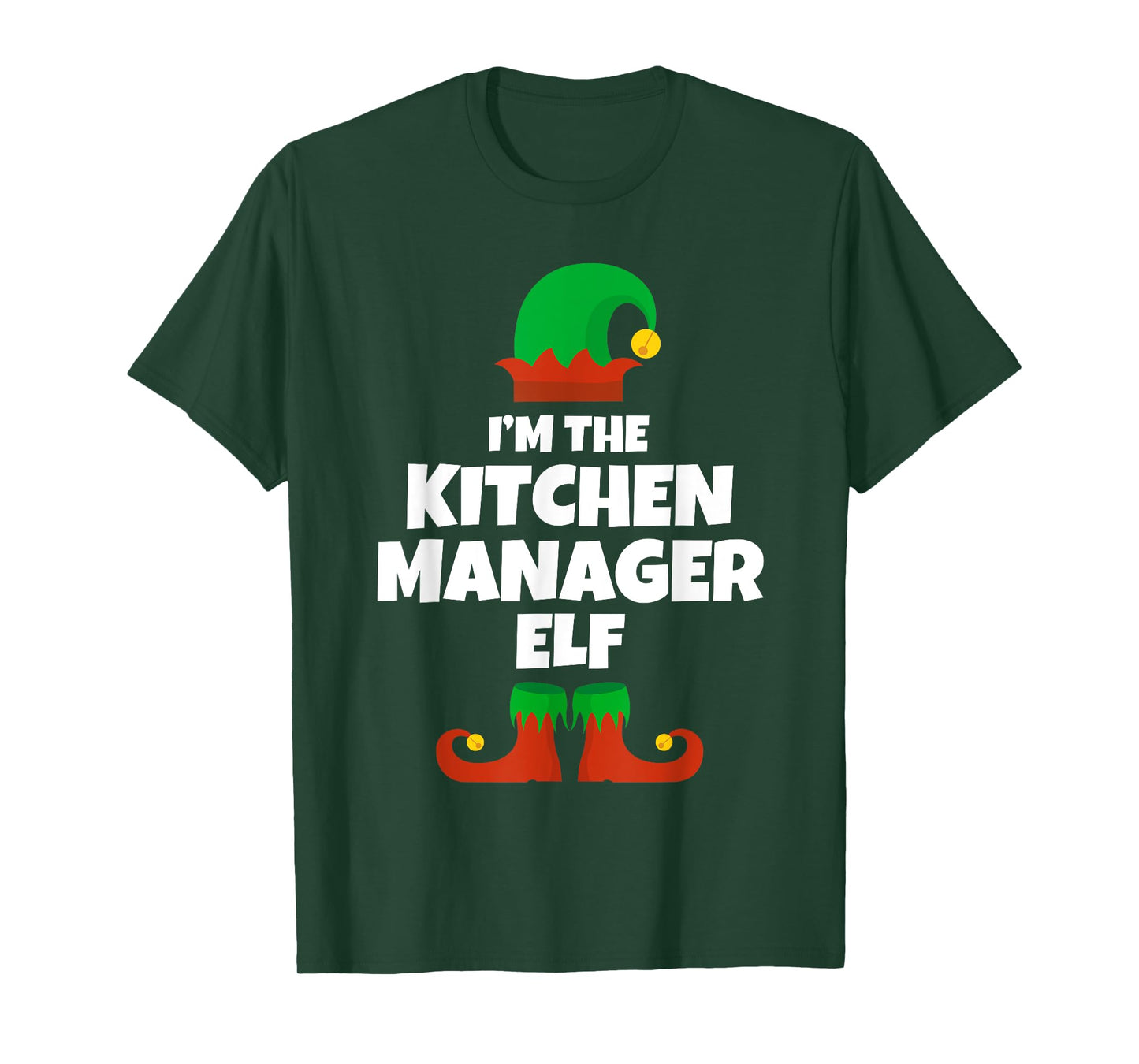 I'm The Kitchen Manager Elf Family Pajama Christmas Funny T-Shirt