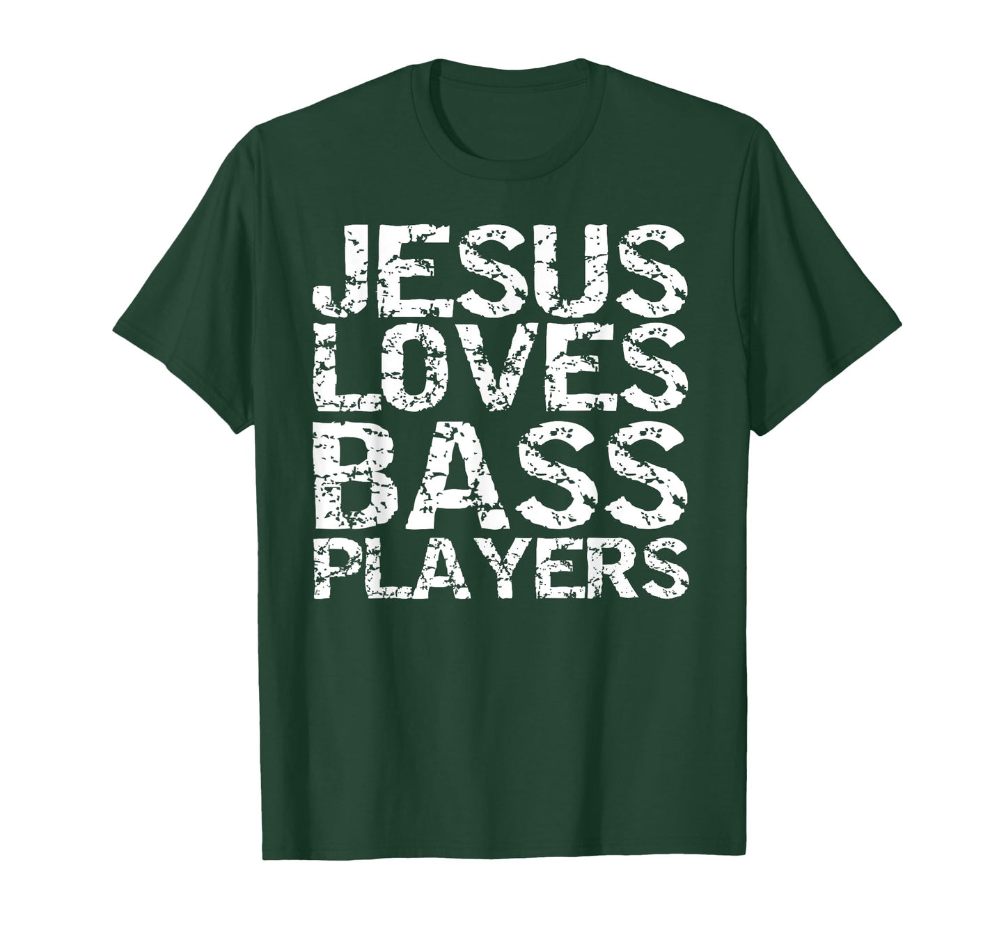 Bass Guitar Player Gift Distressed Jesus Loves Bass Players T-Shirt