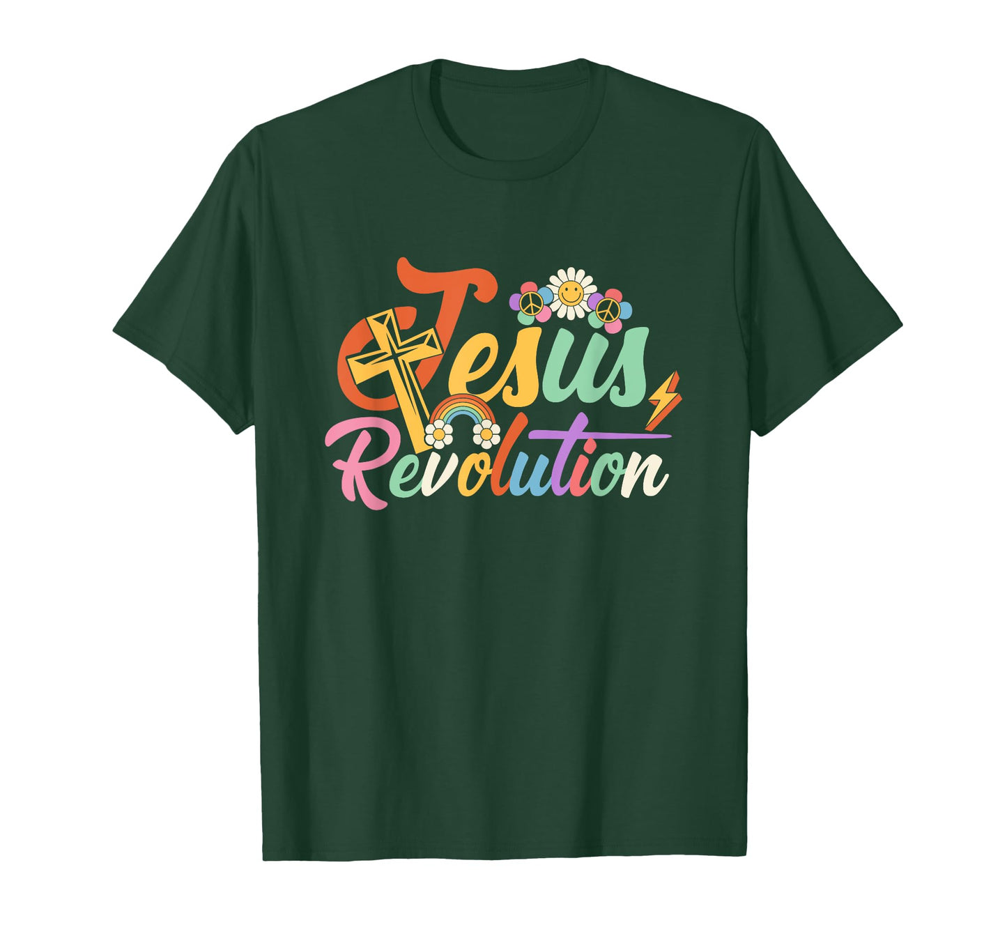 Jesus Revolution Groovy Flower Vintage Christian Faithcross T-Shirt