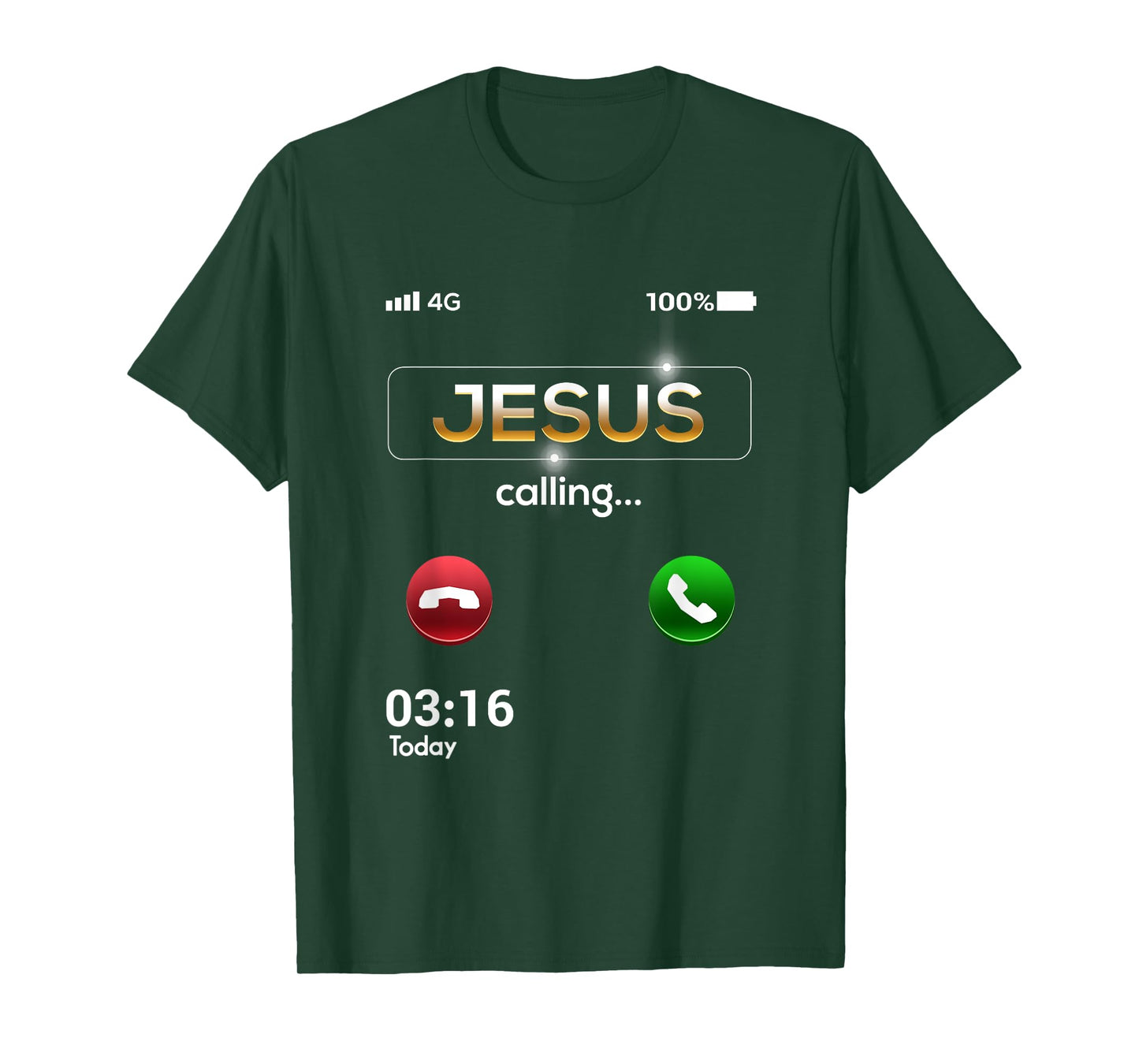 Jesus Is Calling Funny Cell Phone Call Jesus Christian T-Shirt