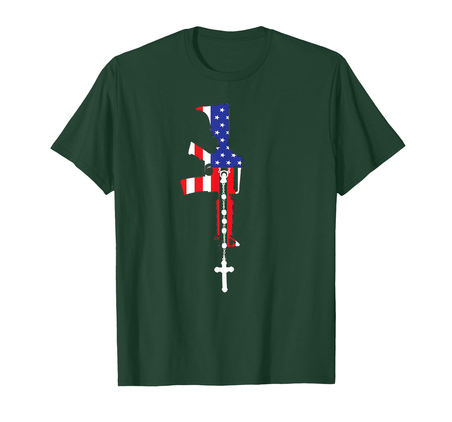 American Flag Rosary Patriotic Catholic T-Shirt
