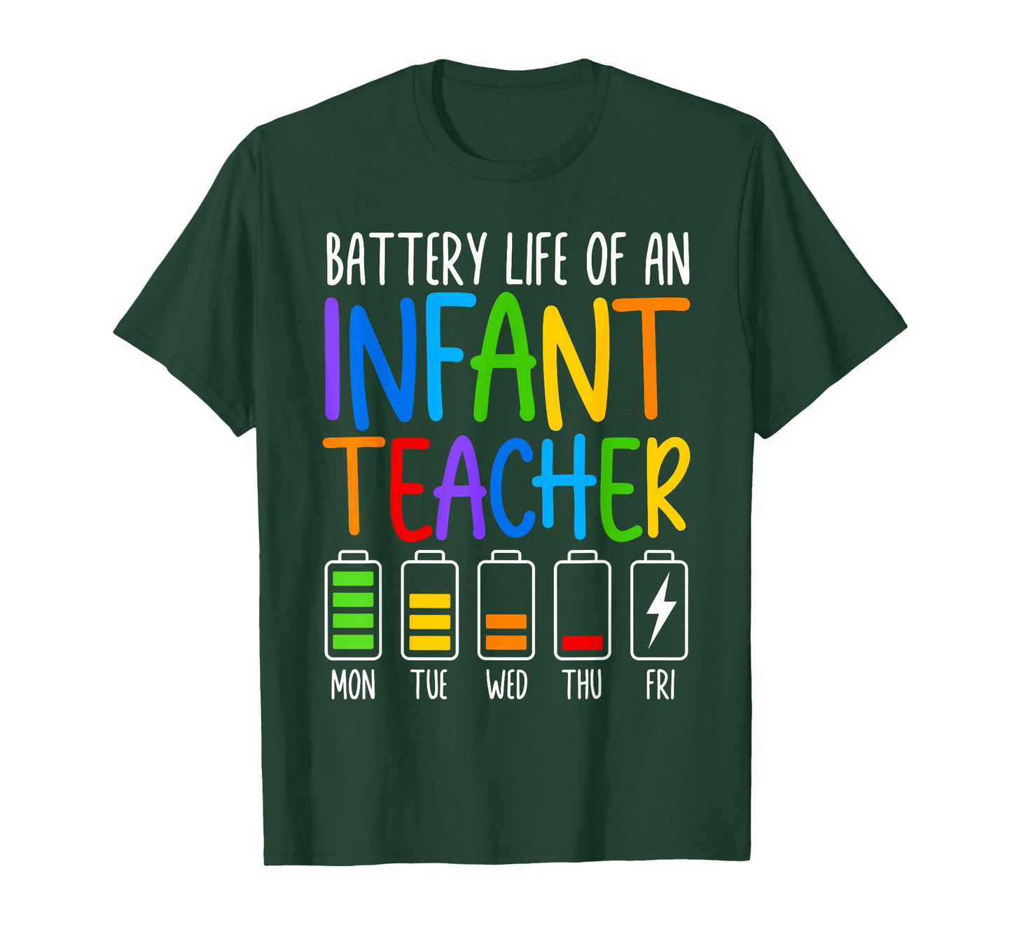 Battery Life Of A Infant Teacher Funny School Appreciation T-Shirt for Men Women