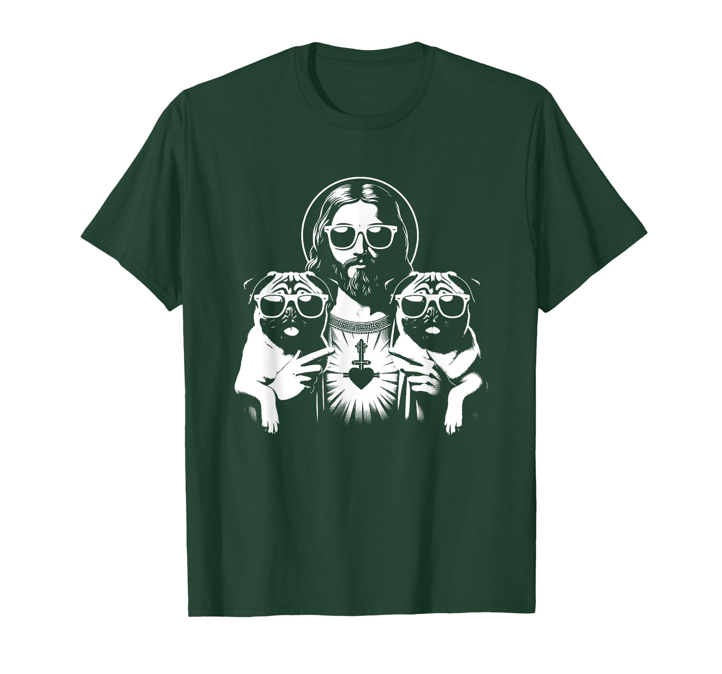 Jesus Pugs - Funny Christian Religious Dog Lover Men Women Girls Kids T-Shirt