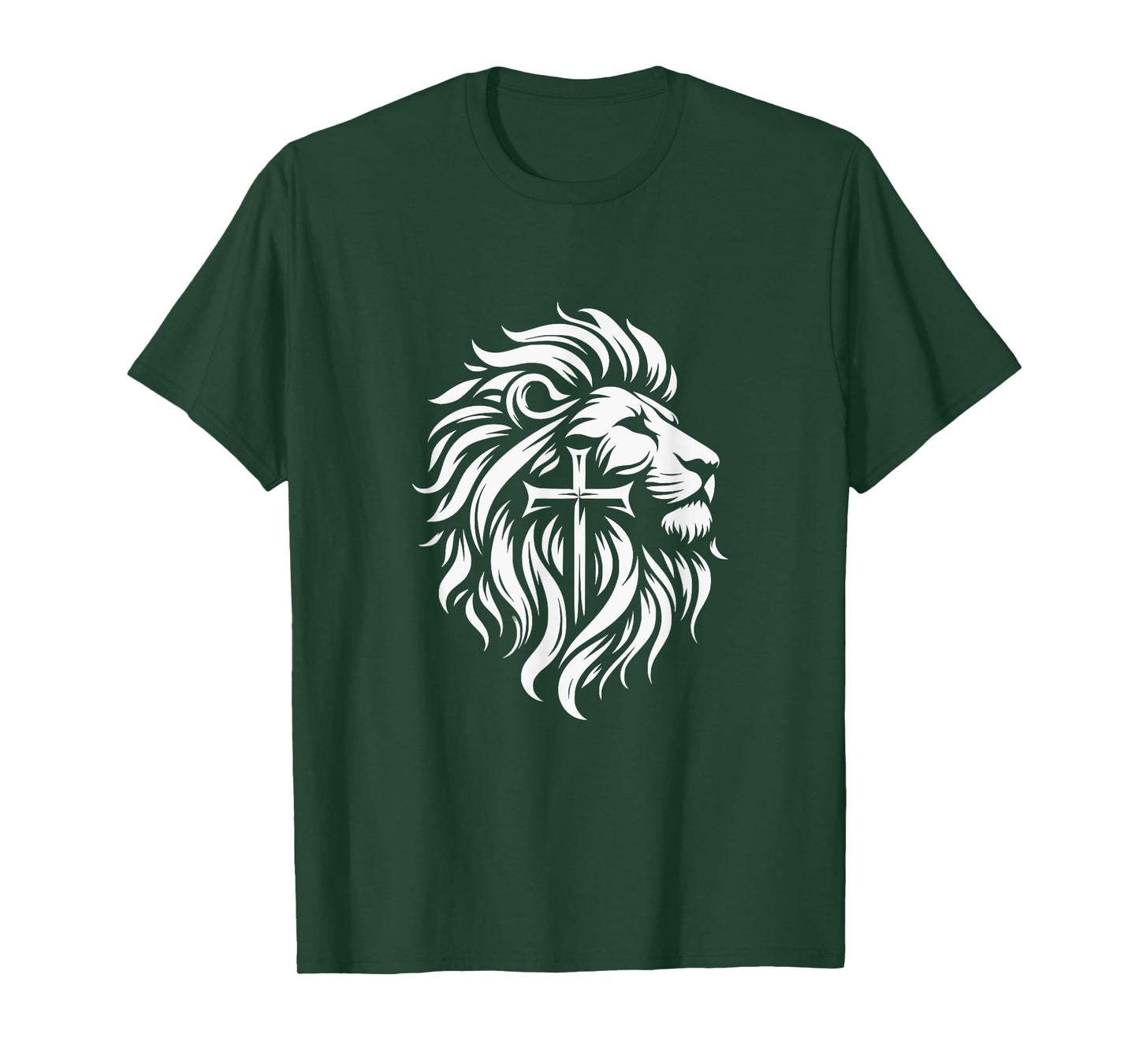 The Lion Of Judah Cross Jesus Inspirational Christian T-Shirt