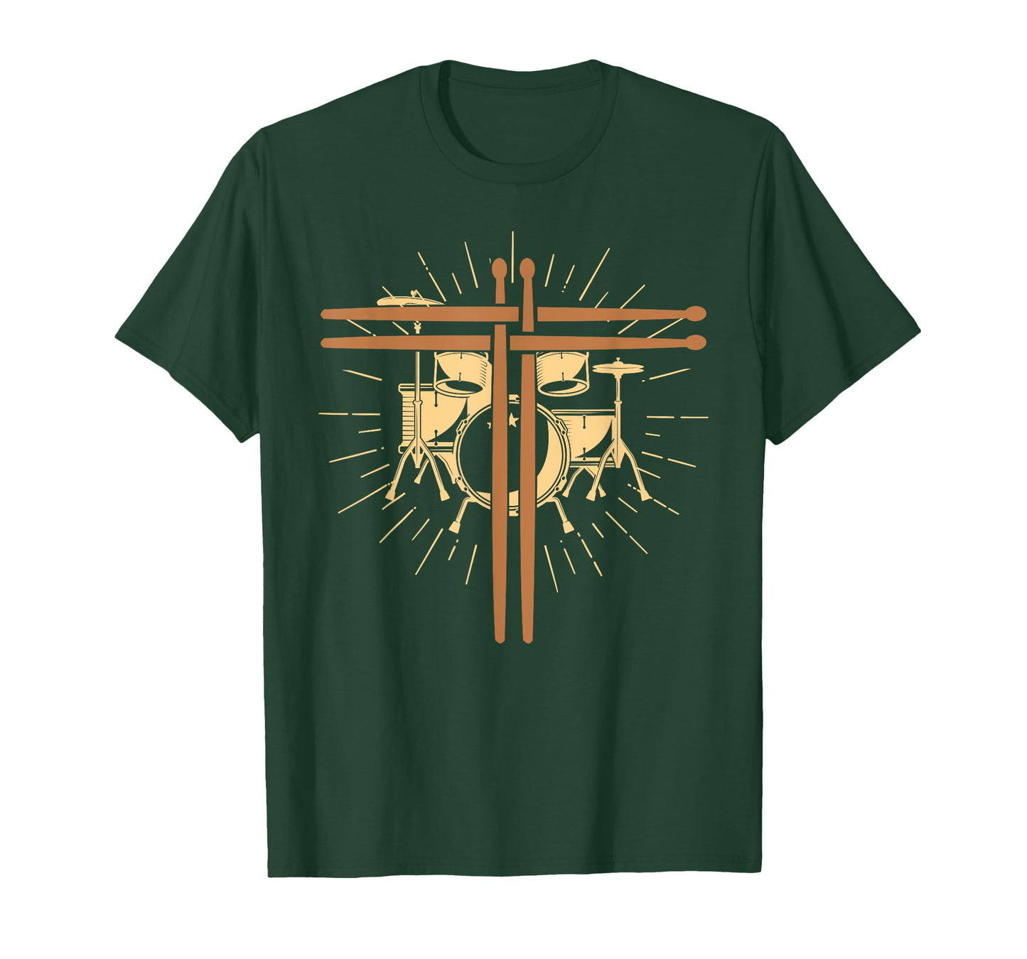 Christian Drummer Drum Sticks Cross Religious Band Drummer T-Shirt