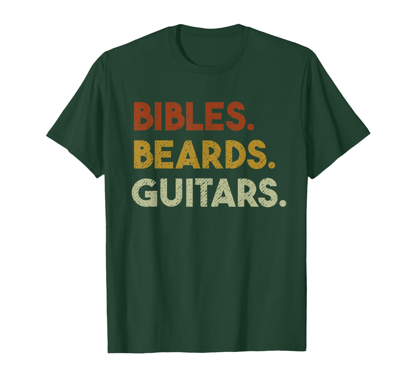 Bibles Beards Guitars - Christian Men Guitar Worship T-Shirt