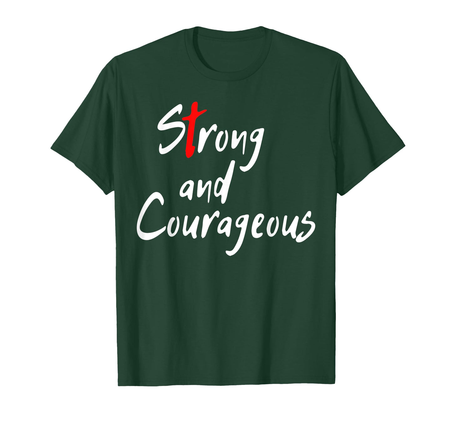 Funny Coss Strong and Courageous Joshua 1 9 Bible Verses T-Shirt