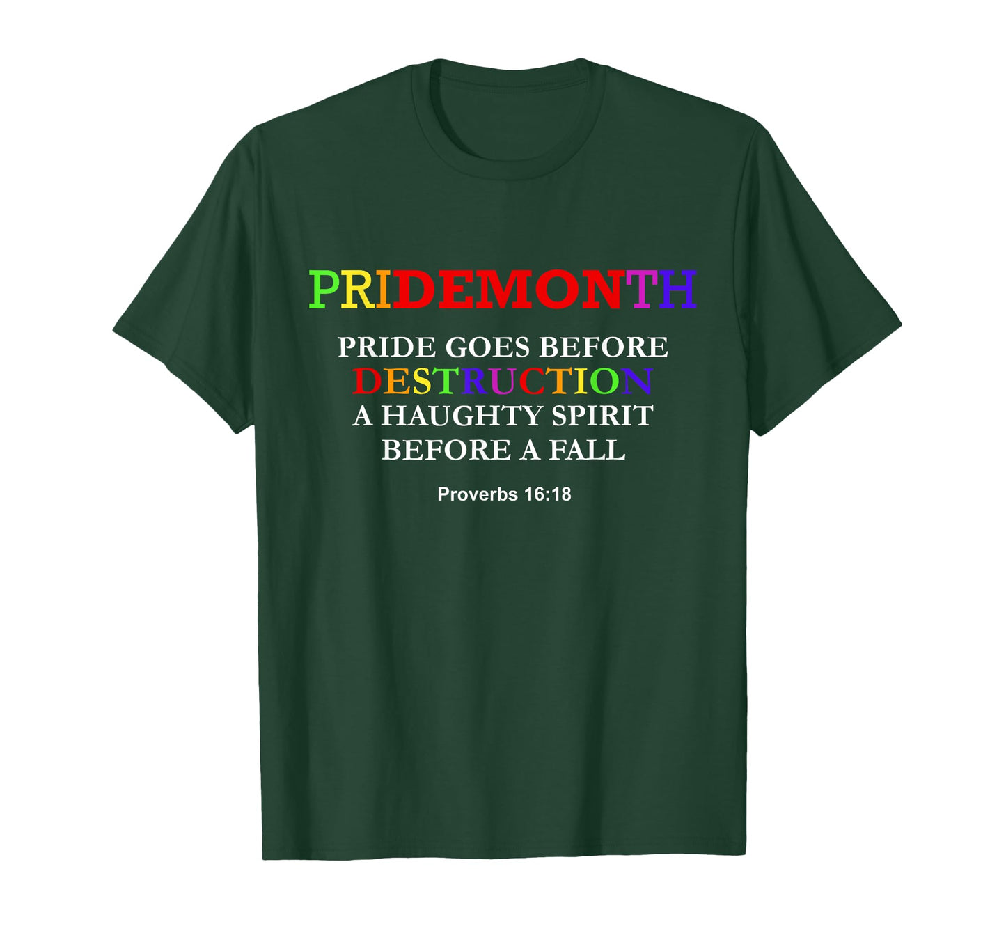 Pride Month Pridemonth Proverbs 16:18 Bible Verse Parade T-Shirt