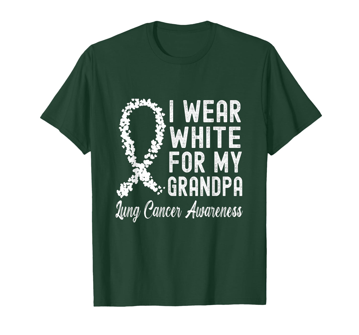 I Wear White For My Grandpa Lung Cancer Awareness T-Shirt