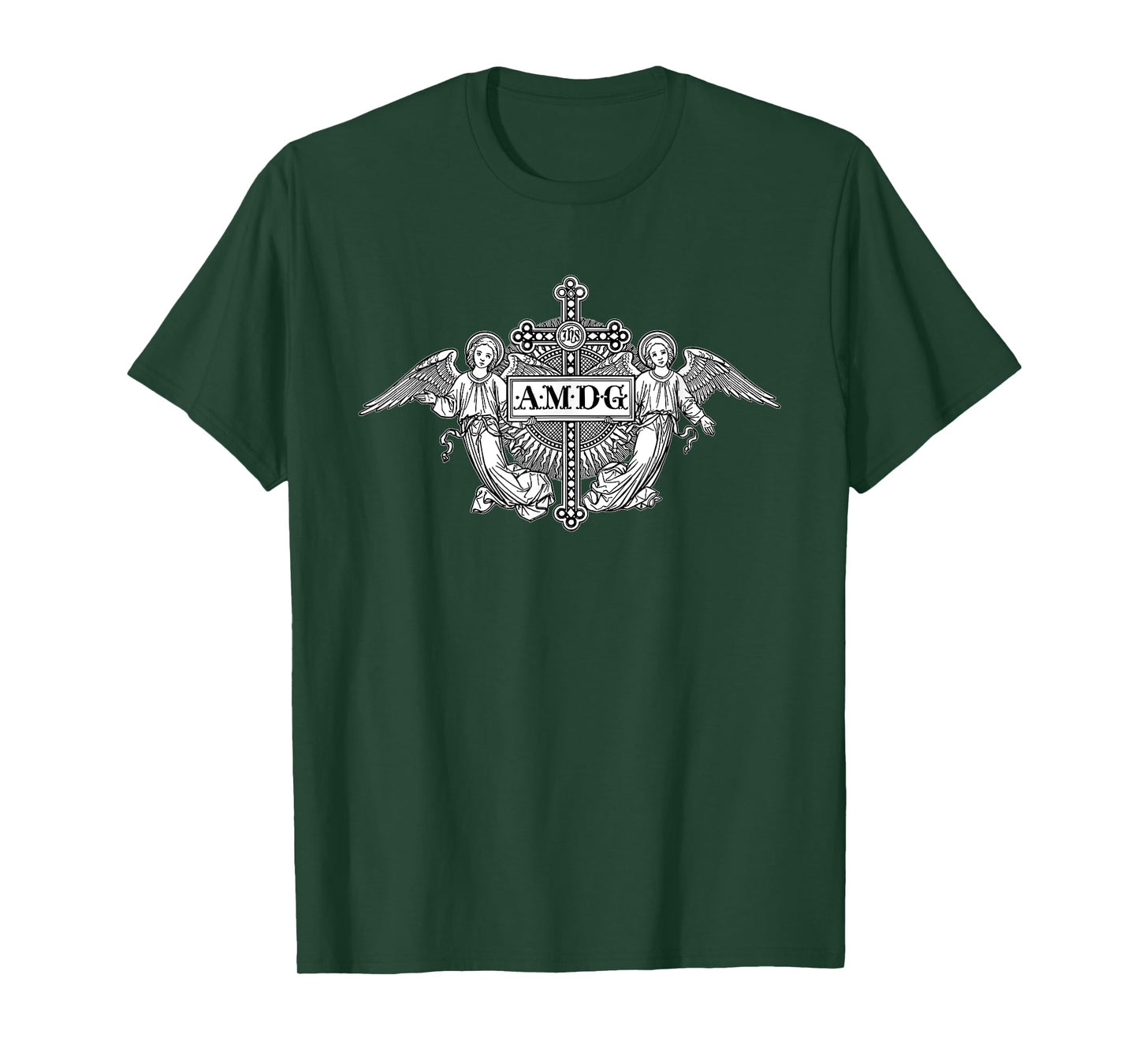 Ad maiorem Dei gloriam AMDG Angels Catholic T-Shirt