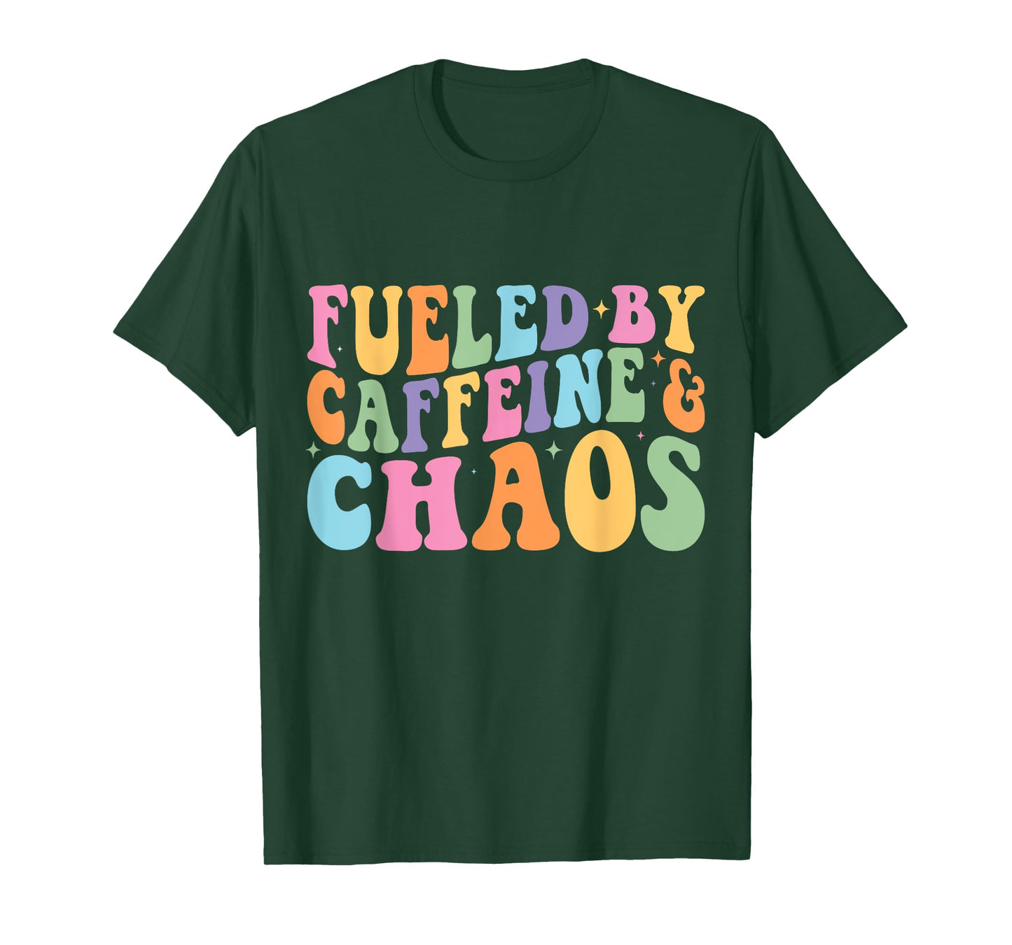 Fueled By Caffeine And Chaos Funny Retro Coffee Lovers Woman T-Shirt