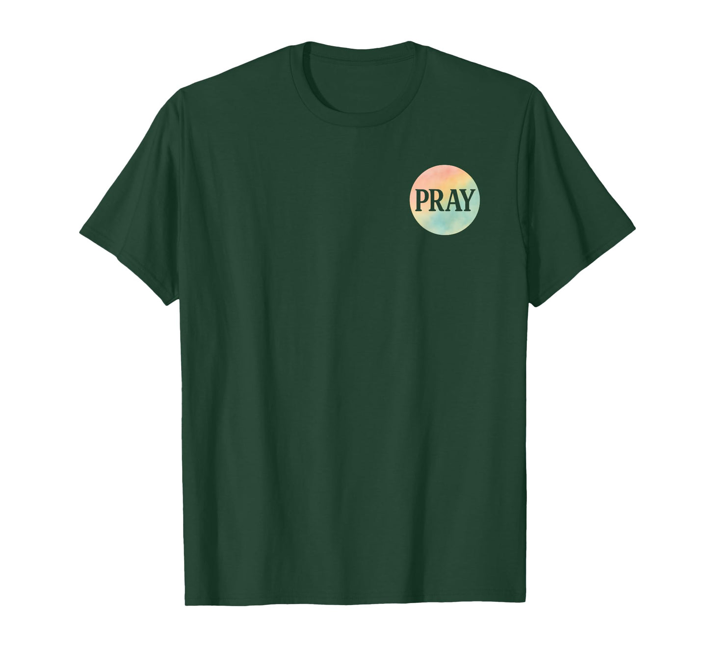 Pray Circle Watercolor Inspirational Design T-Shirt