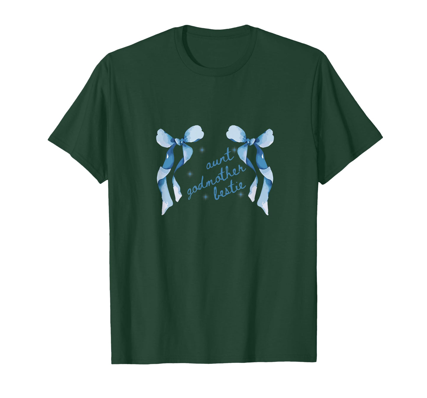 Auntie Godmother Bestie Blue Bows GodChild God Mama Gift T-Shirt