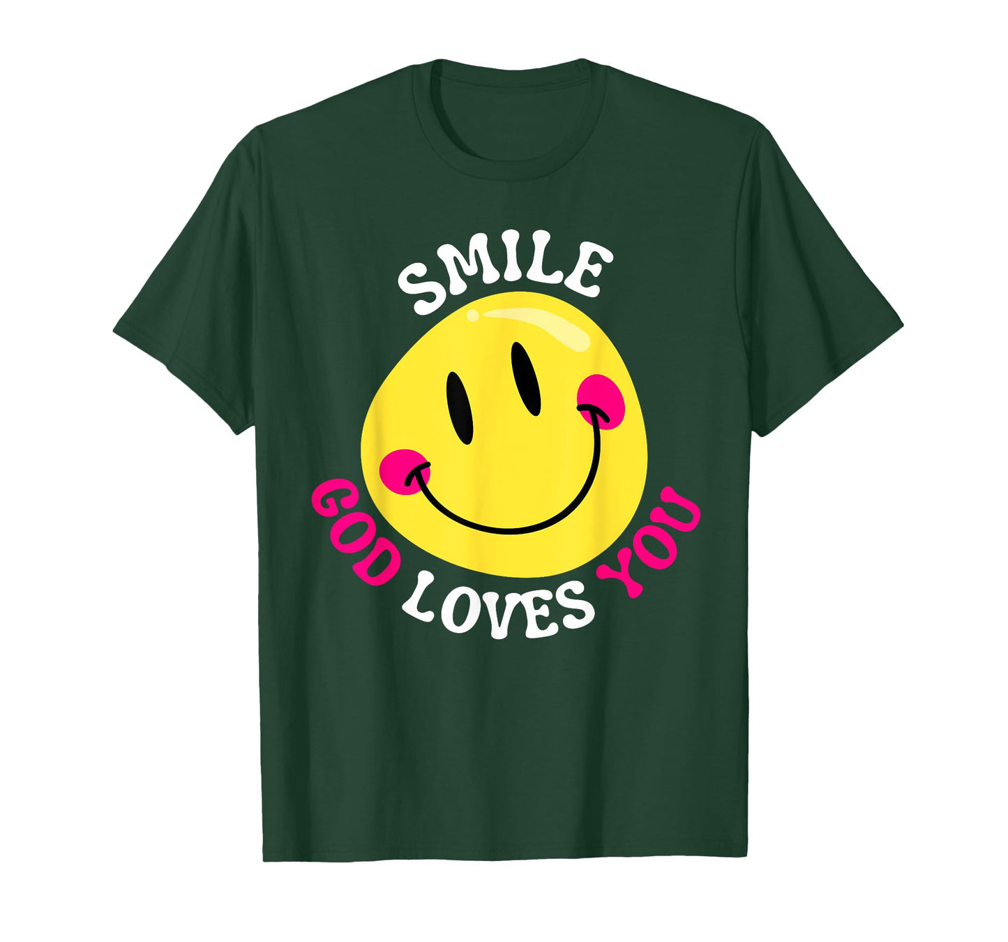 Smile God Loves You Happy Faith Love Jesus Christ VBS Cute T-Shirt