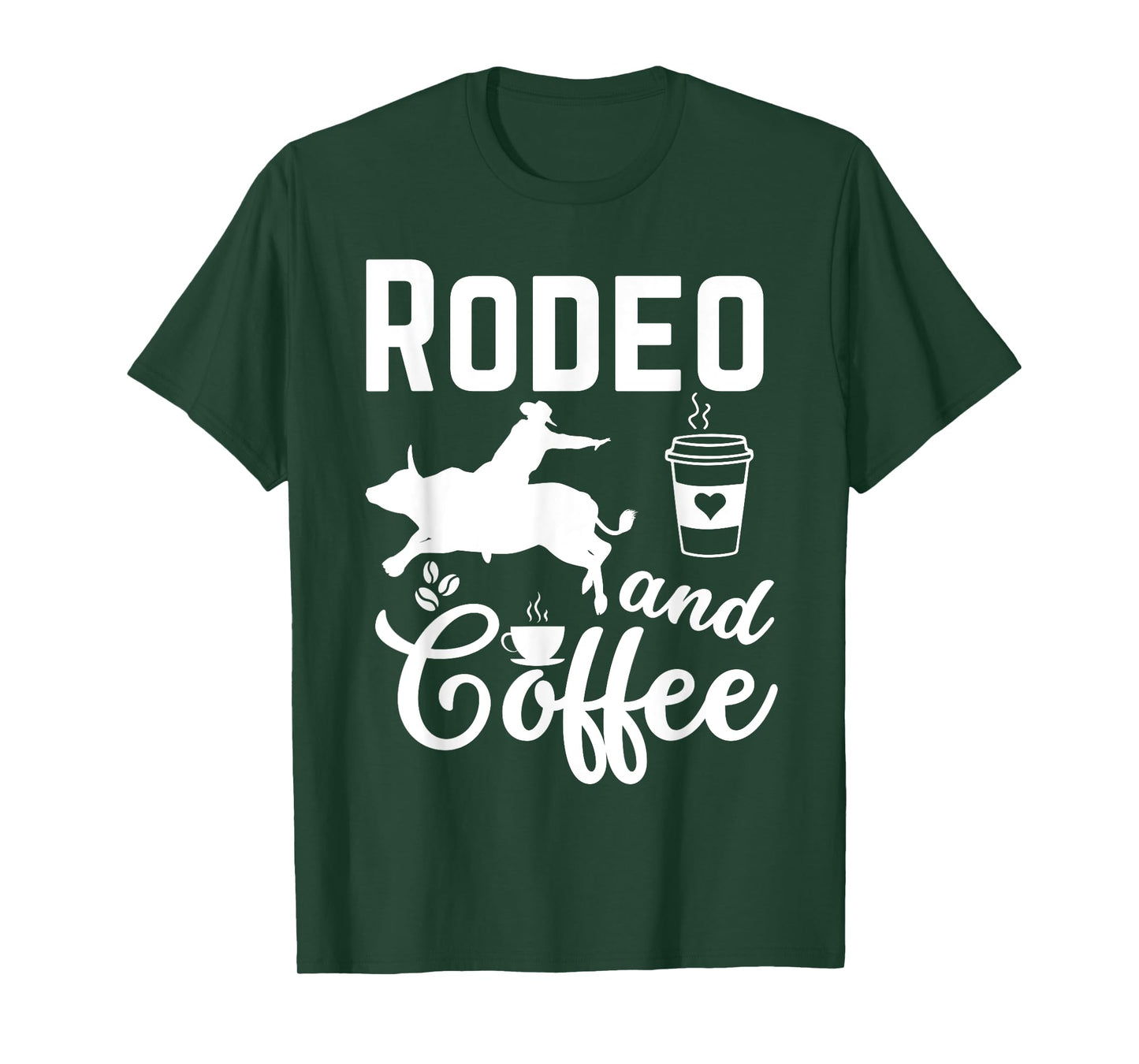 Rodeo and Coffee Rider Crew Coffee Cowboy Horses Bulls Rodeo T-Shirt