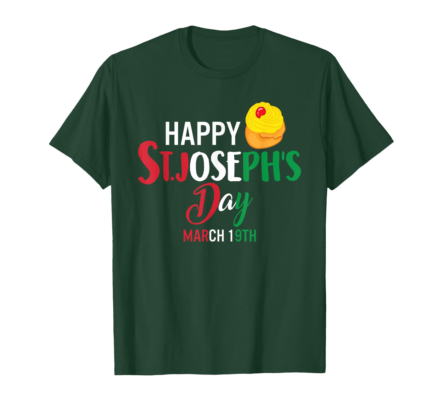 Happy St Josephs Day Jesus Catholic Christian March Sfingi T-Shirt
