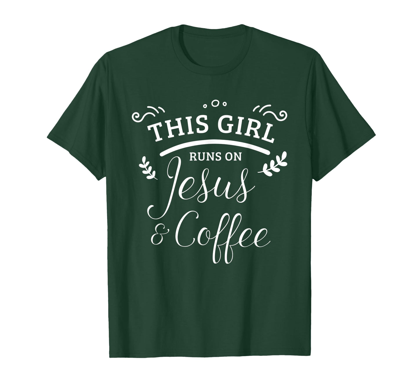 This Girl Runs On Jesus & Coffee Christian Women T-Shirt