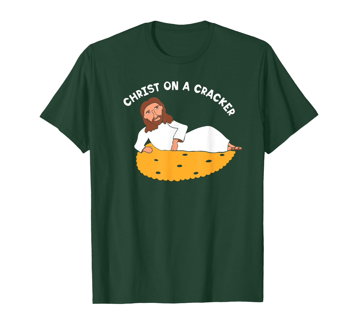 Christ on a Cracker Funny Cartoon Jesus Graphic T-Shirt