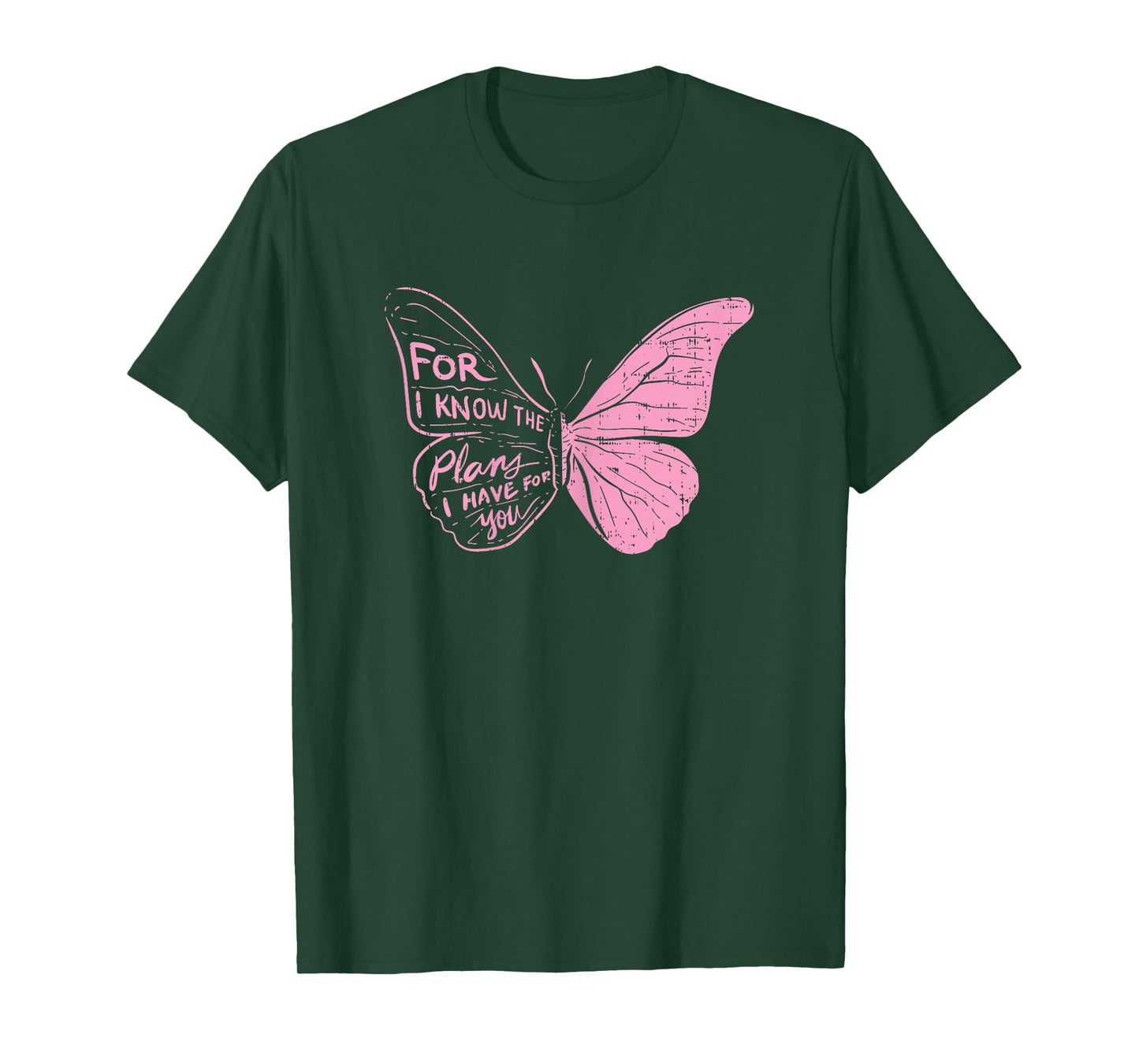 Butterfly I Know The Plans Verse Bible Jesus Christian Gift T-Shirt