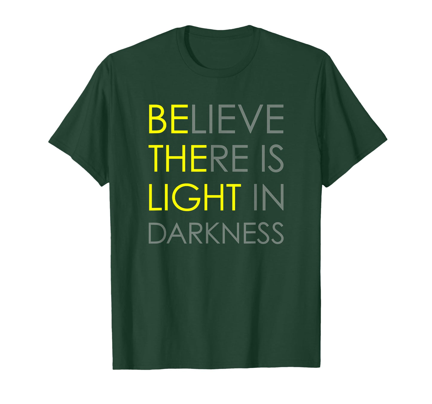 Believe There is Light in Darkness Strength Jesus Cross Lion T-Shirt