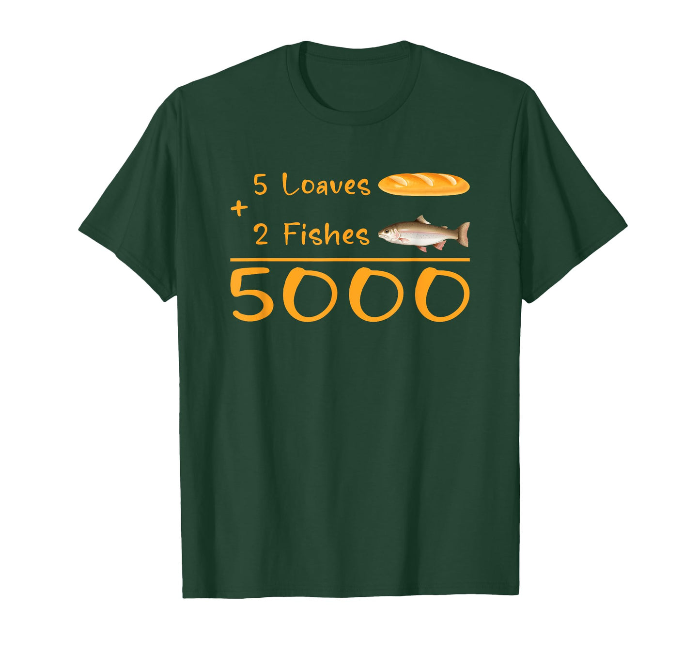 5 Loaves and 2 Fish Bible Verse Christian Men Women Kids T-Shirt