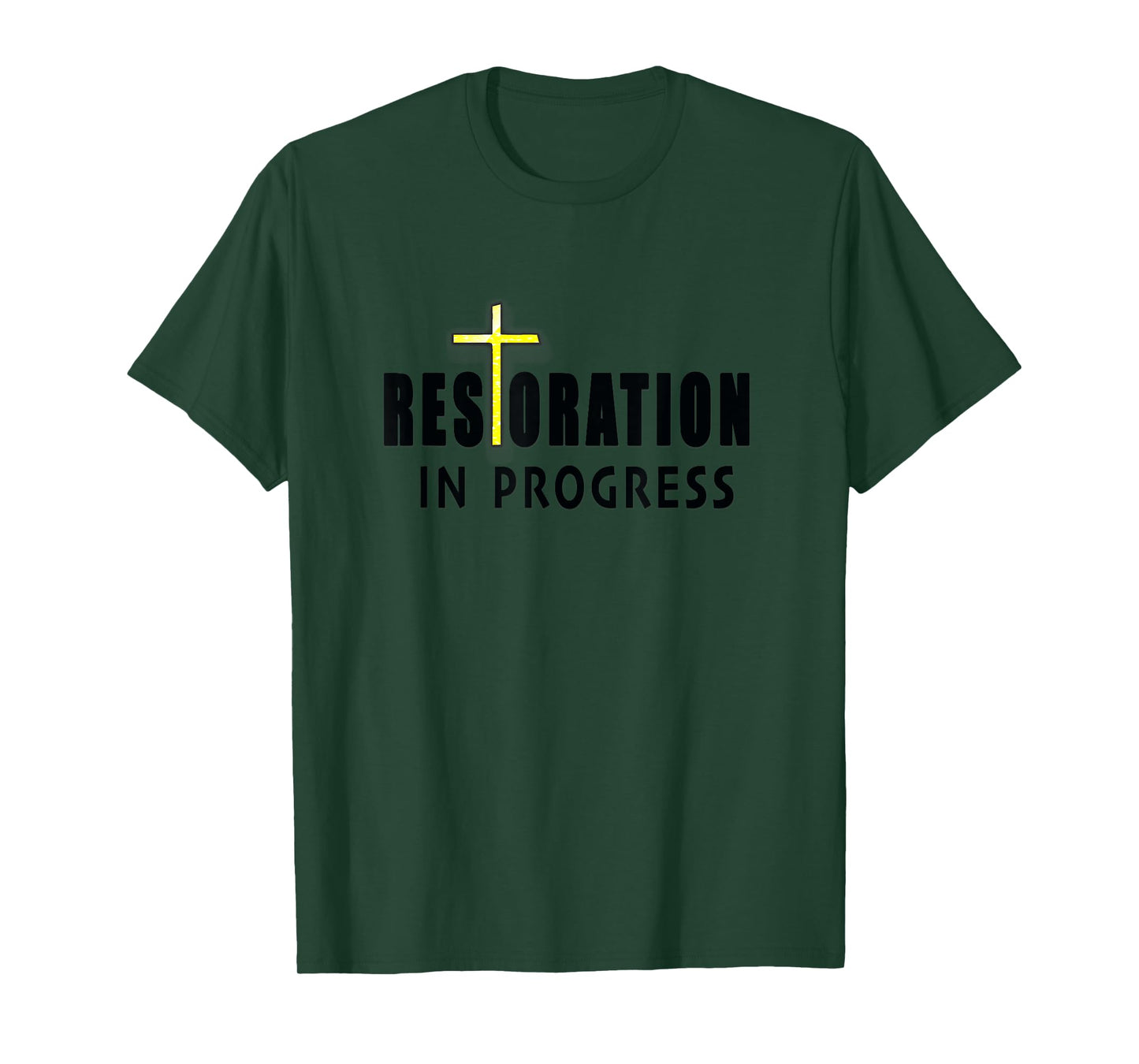 Christian Inspirational Restoration in Progress with Cross T-Shirt