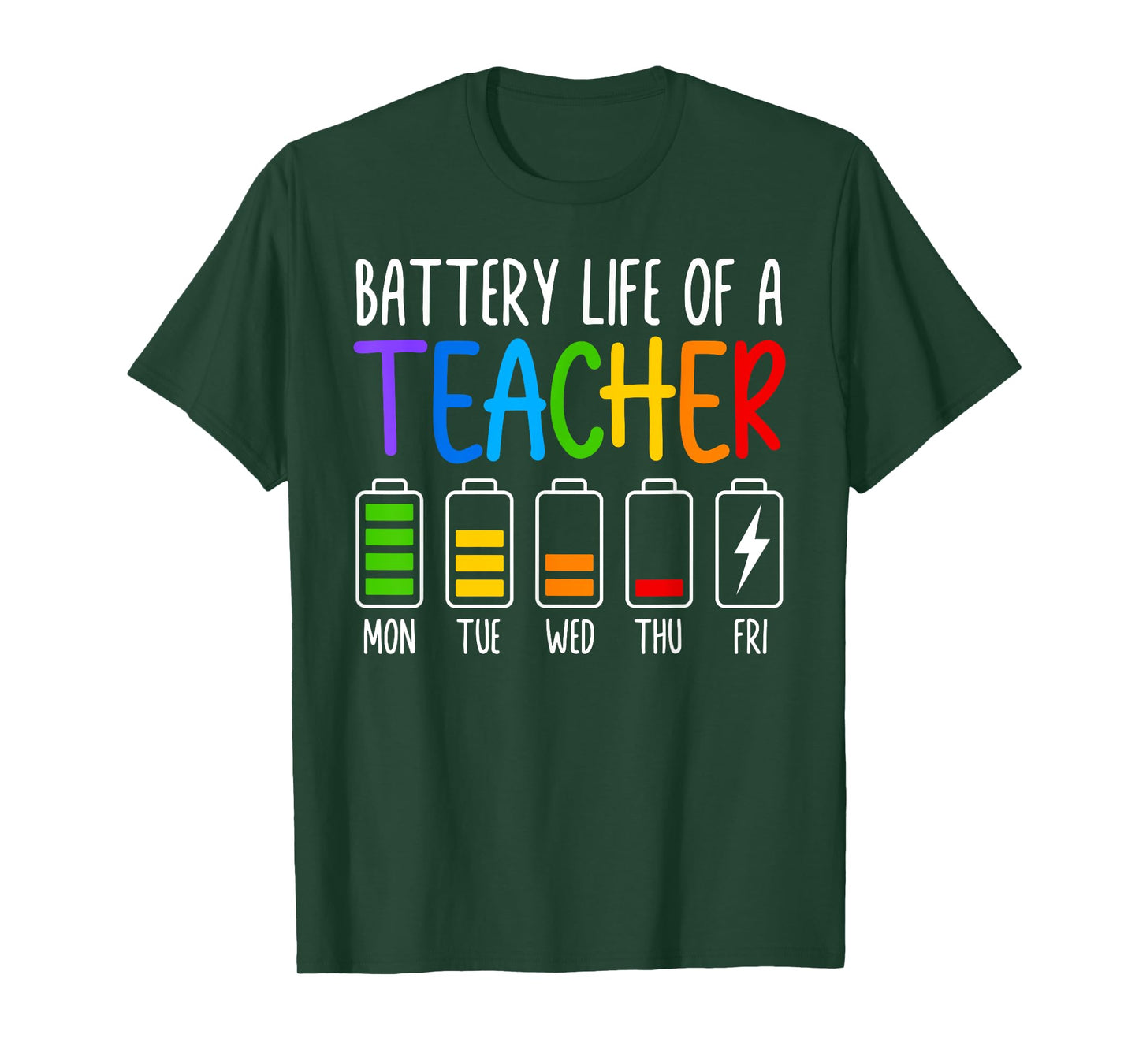 Battery Life Of A Teacher Funny School Teacher Appreciation T-Shirt for Men Women