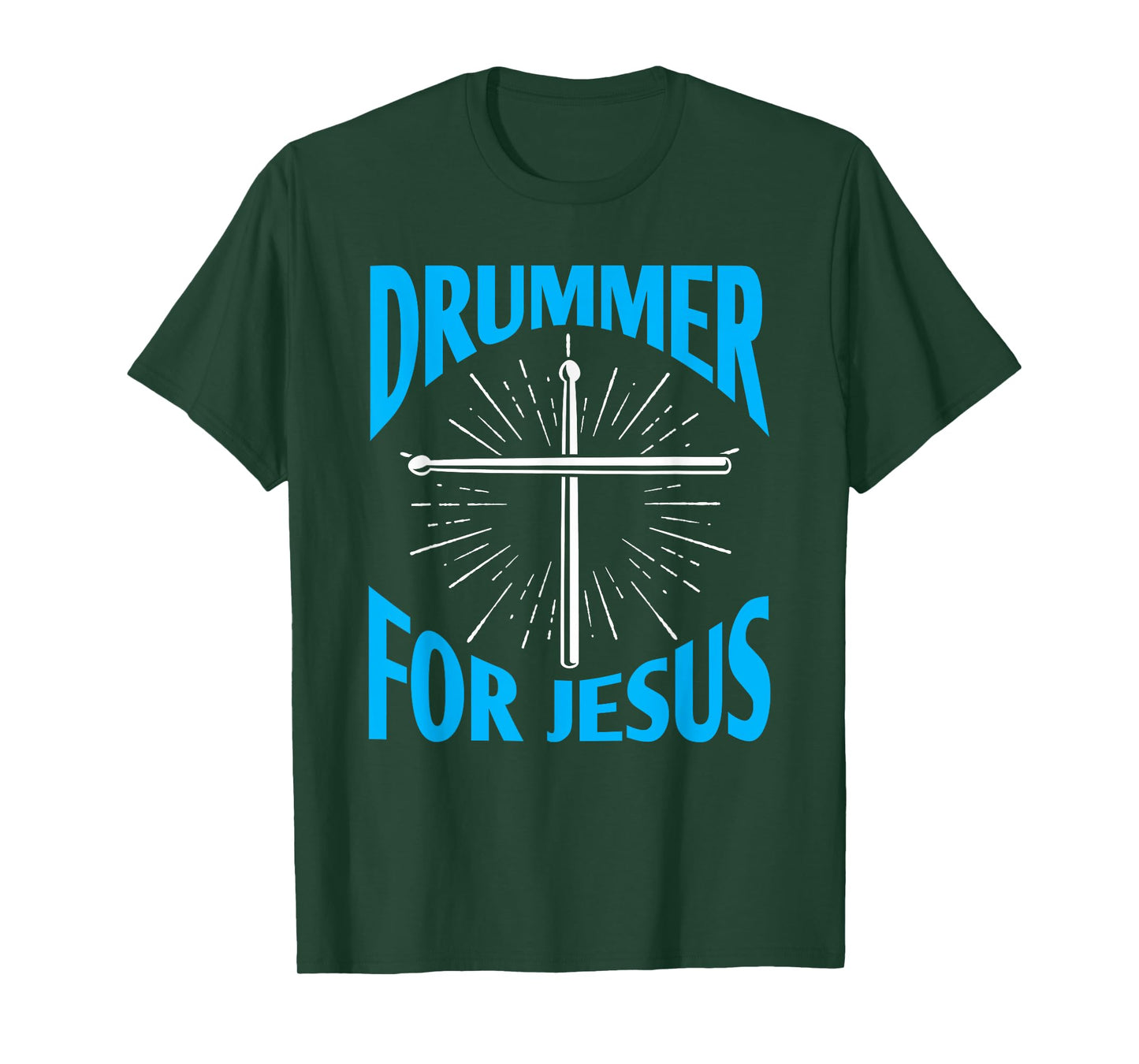 Christian Drummer for Jesus Drums Sticks Drumming Cross T-Shirt