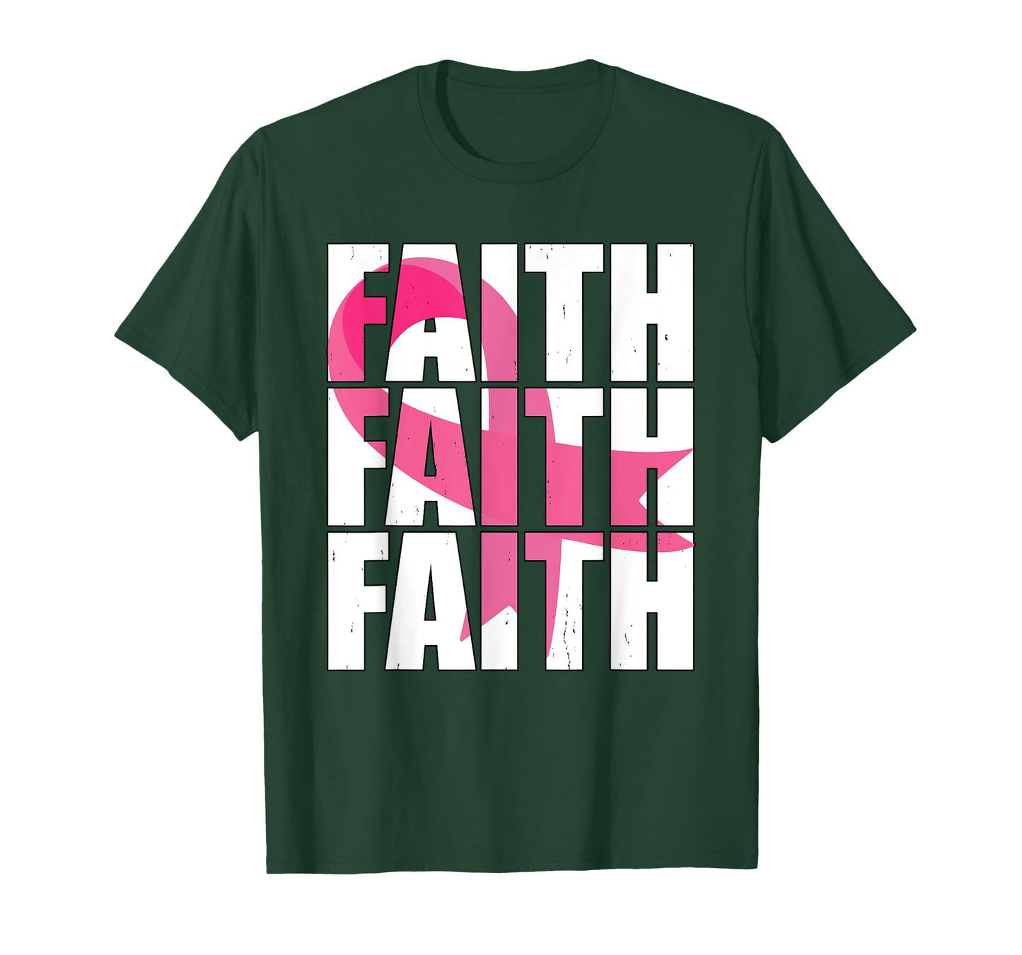 Faith Hope Love Pink Ribbon Breast Cancer Survivor Support T-Shirt