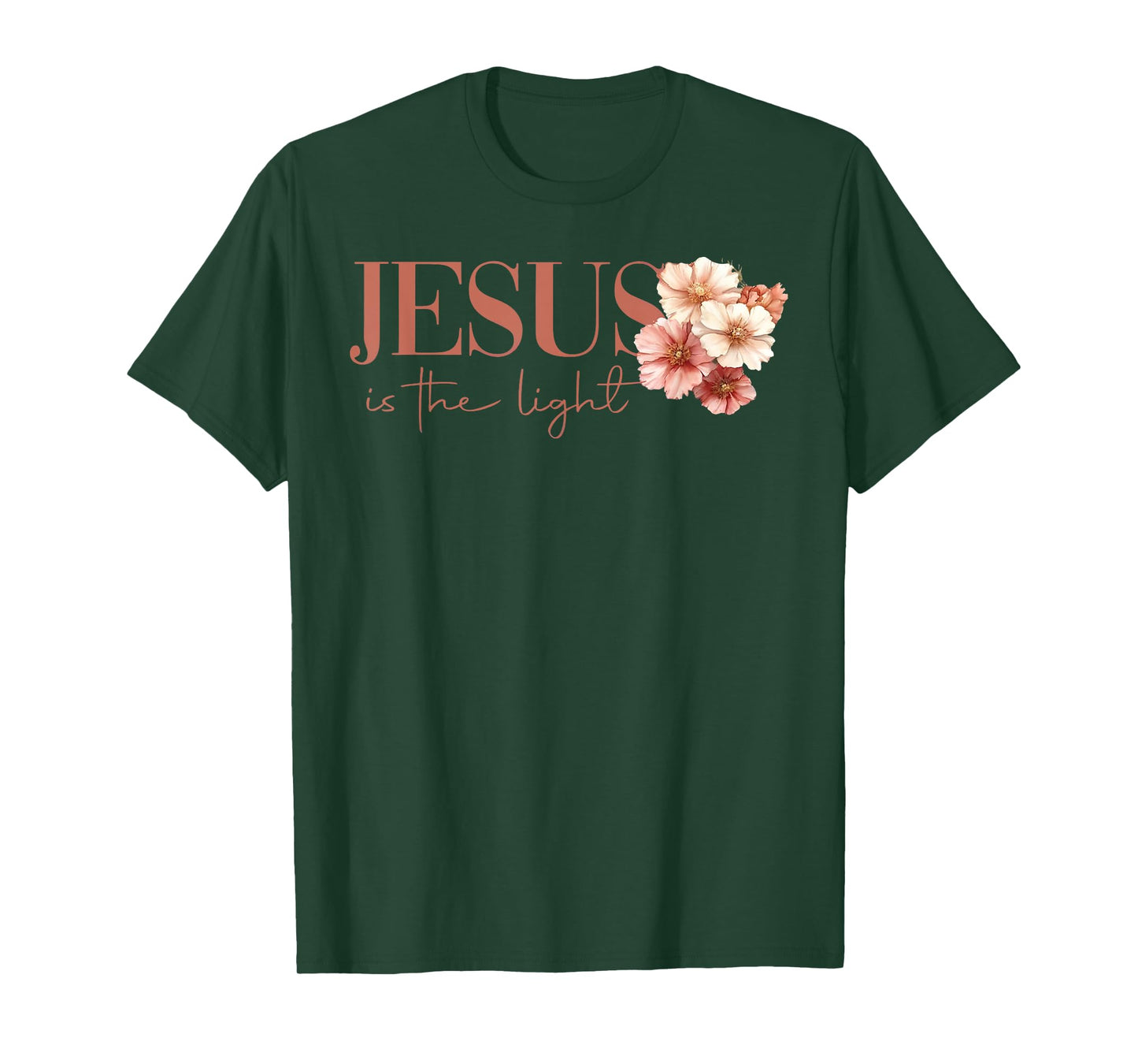 Jesus Is The Light Christian Floral God Is Good All The Time T-Shirt