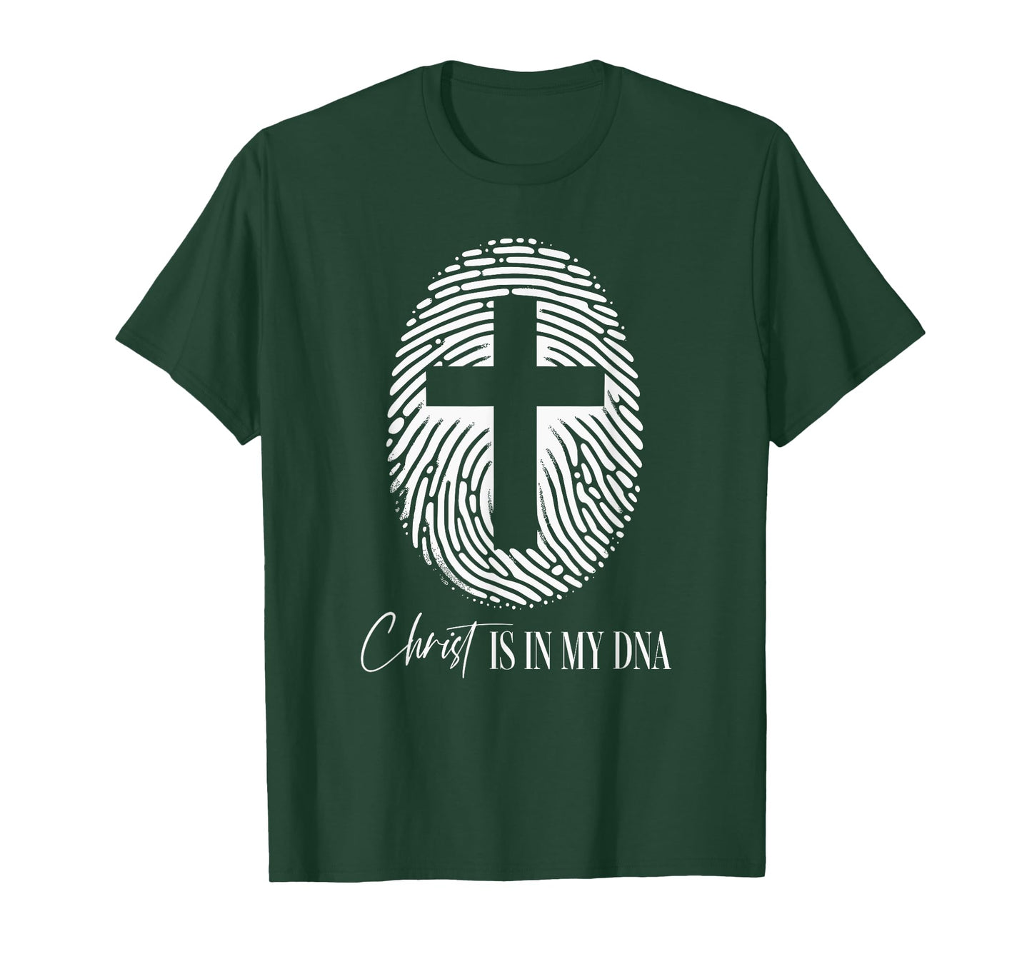 Christ Is In My DNA Fingerprint Cute Christian Cross Faith T-Shirt
