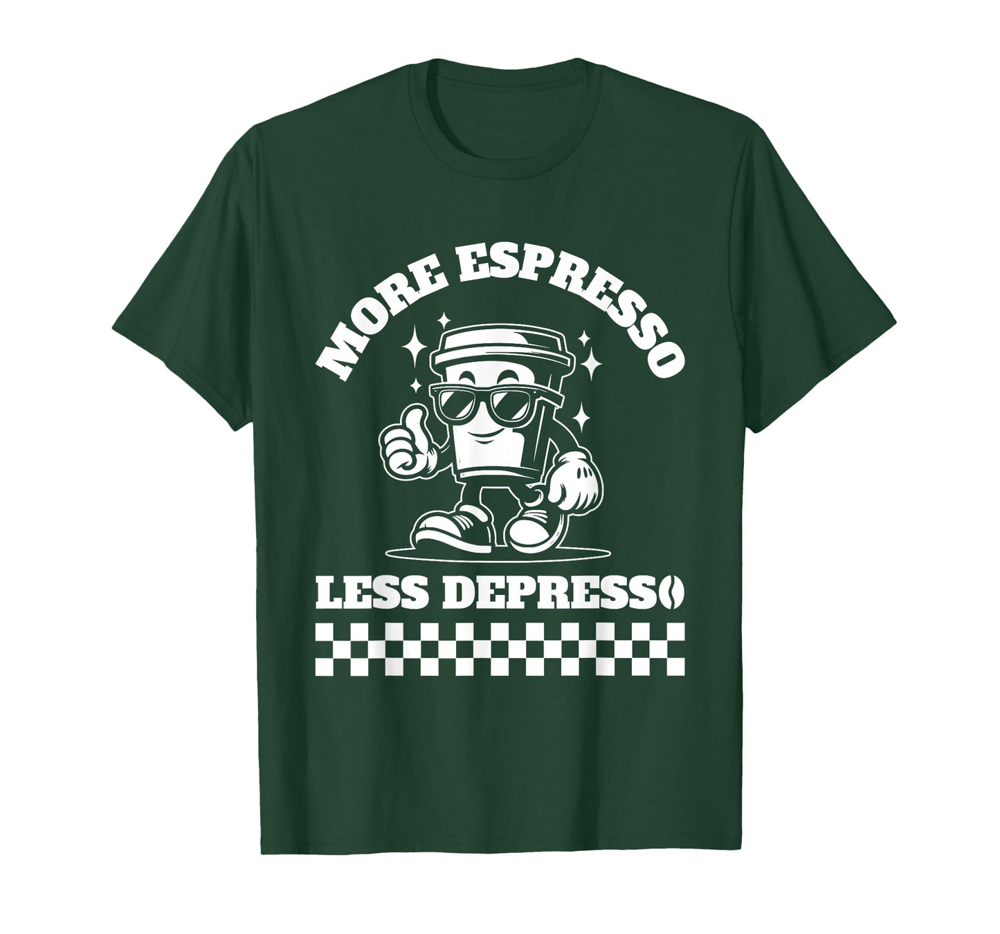 More Espresso Less Depresso Funny Coffee Lover Tee T-Shirt
