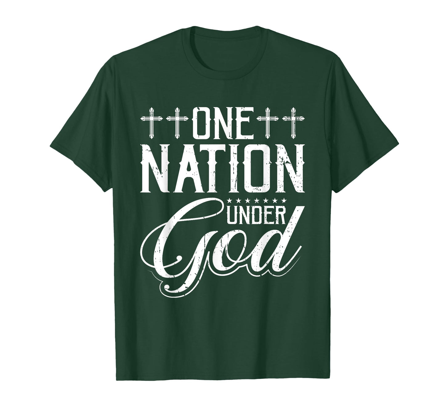 One Nation Under God Jesus Blessed American Flag T-Shirt