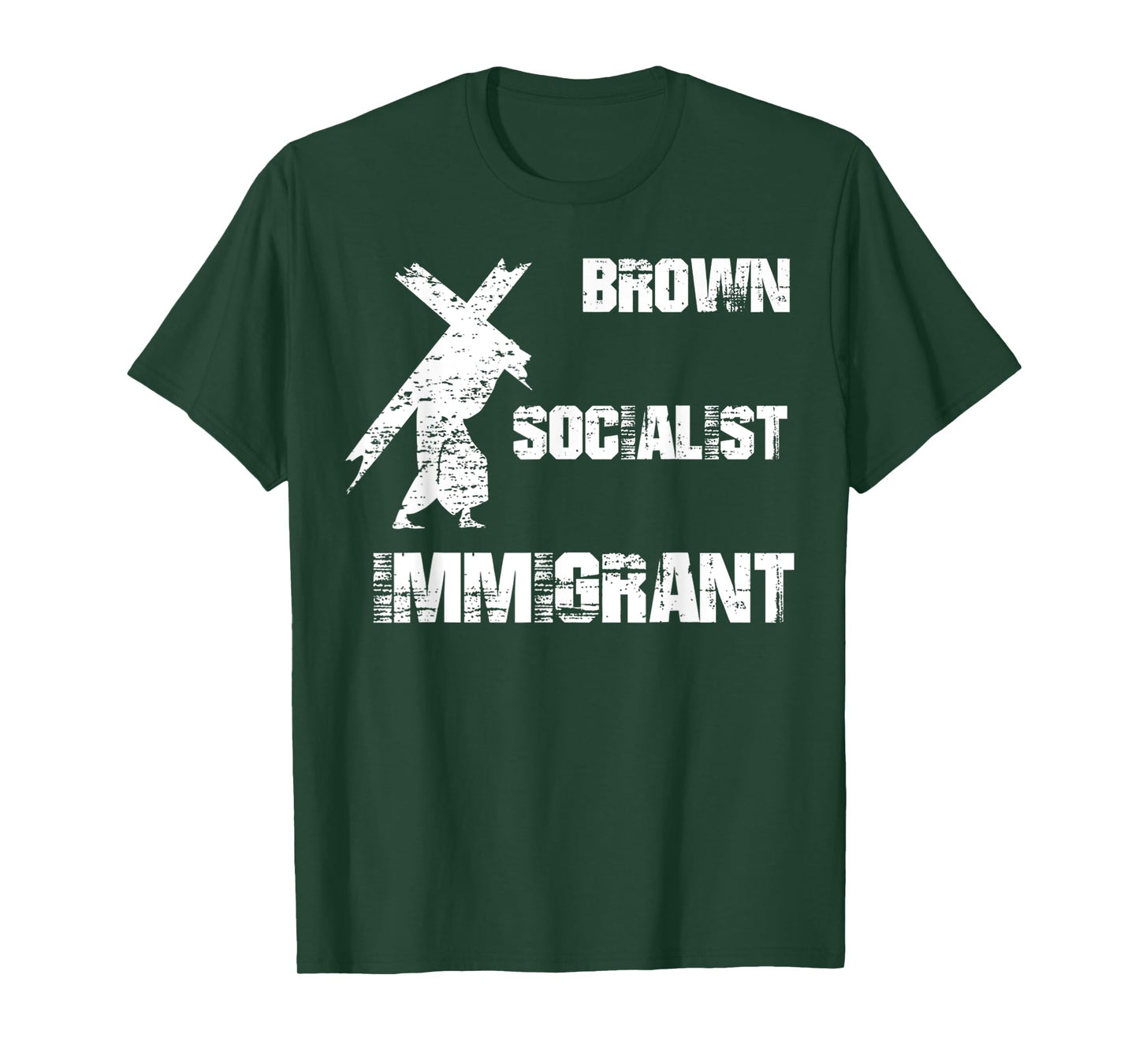 Vintage Brown Socialist Immigrant Jesus On Cross T-Shirt