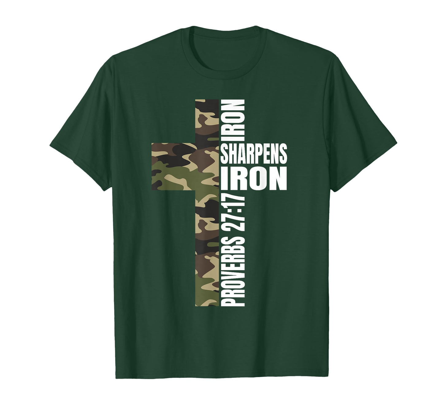Green Camo Iron Sharpens Iron Christian Verse Family Couples T-Shirt