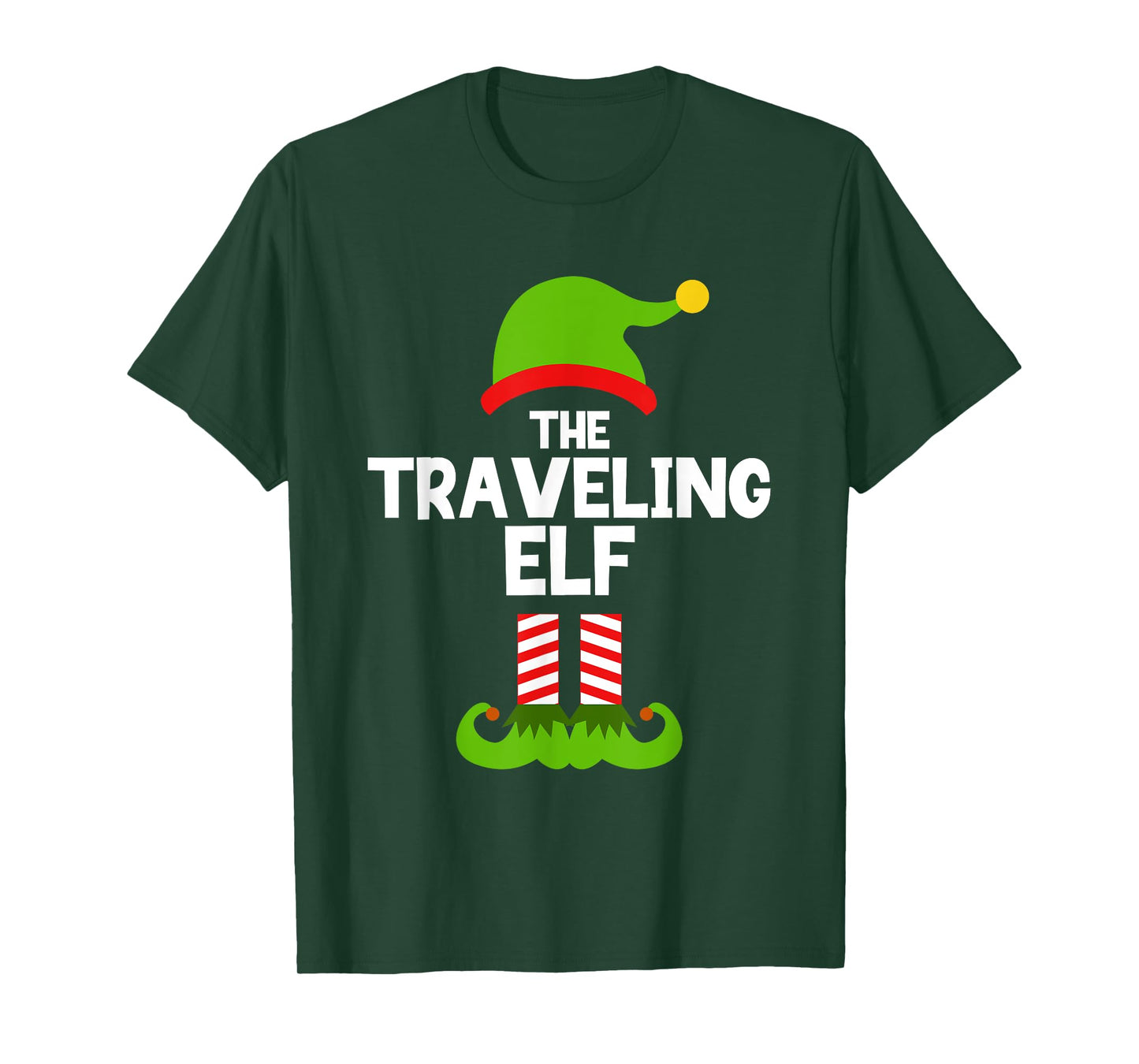 Funny The Traveling Elf Christmas Family Pajama Travel T-Shirt