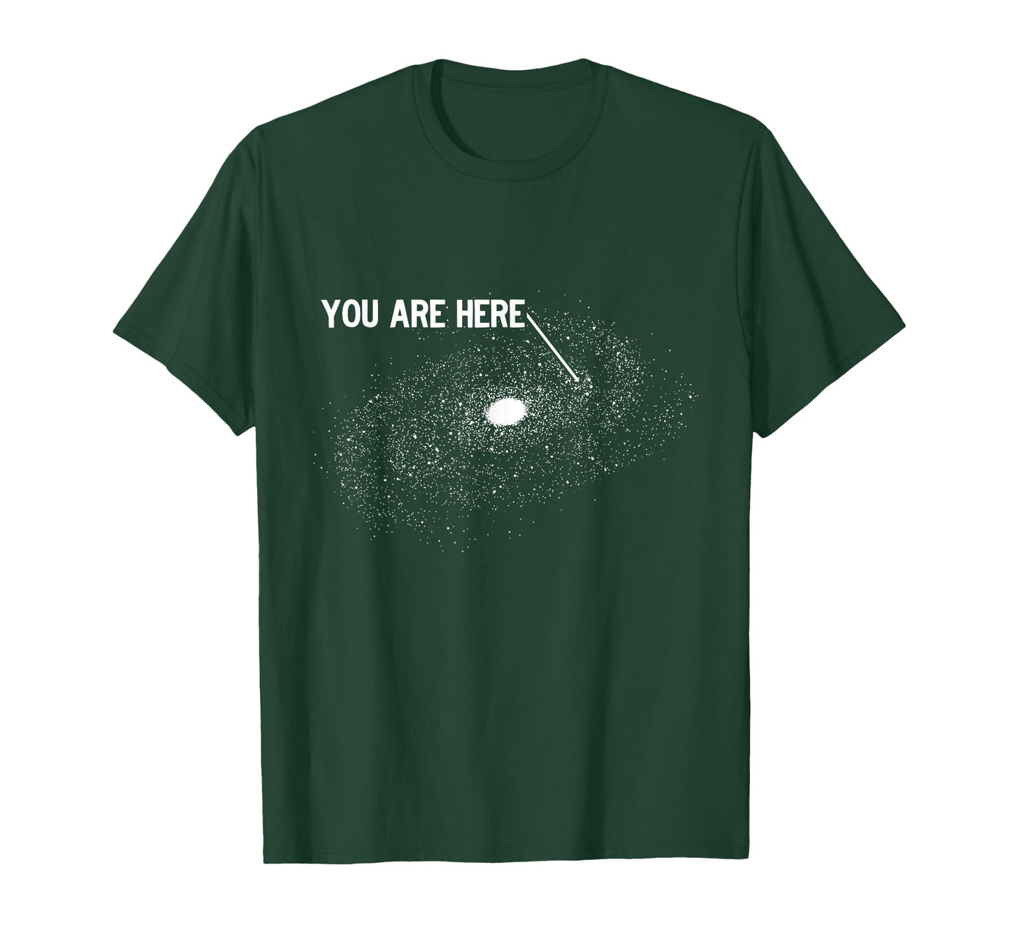 You Are Here Milky Way Galaxy Arrow Pointing at Earth T-Shirt