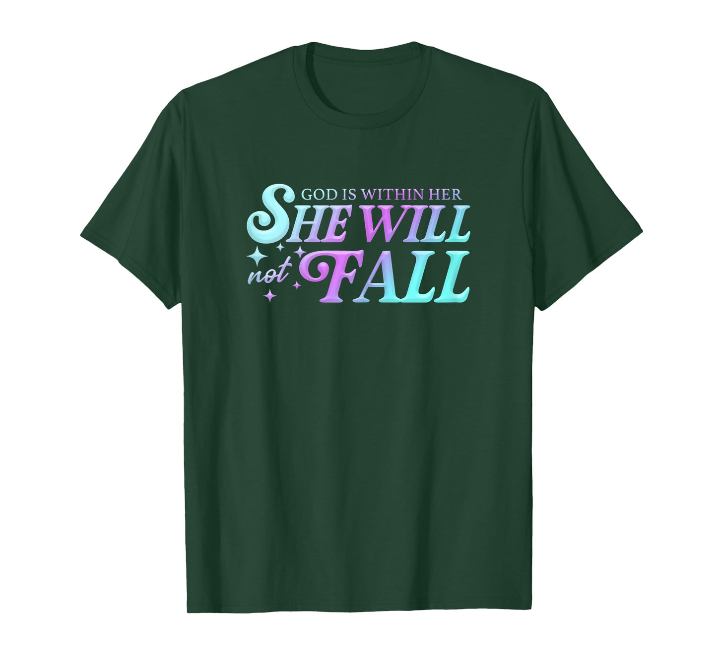 God is Within Her She Will Not Fall Tee Christian Women Gift T-Shirt
