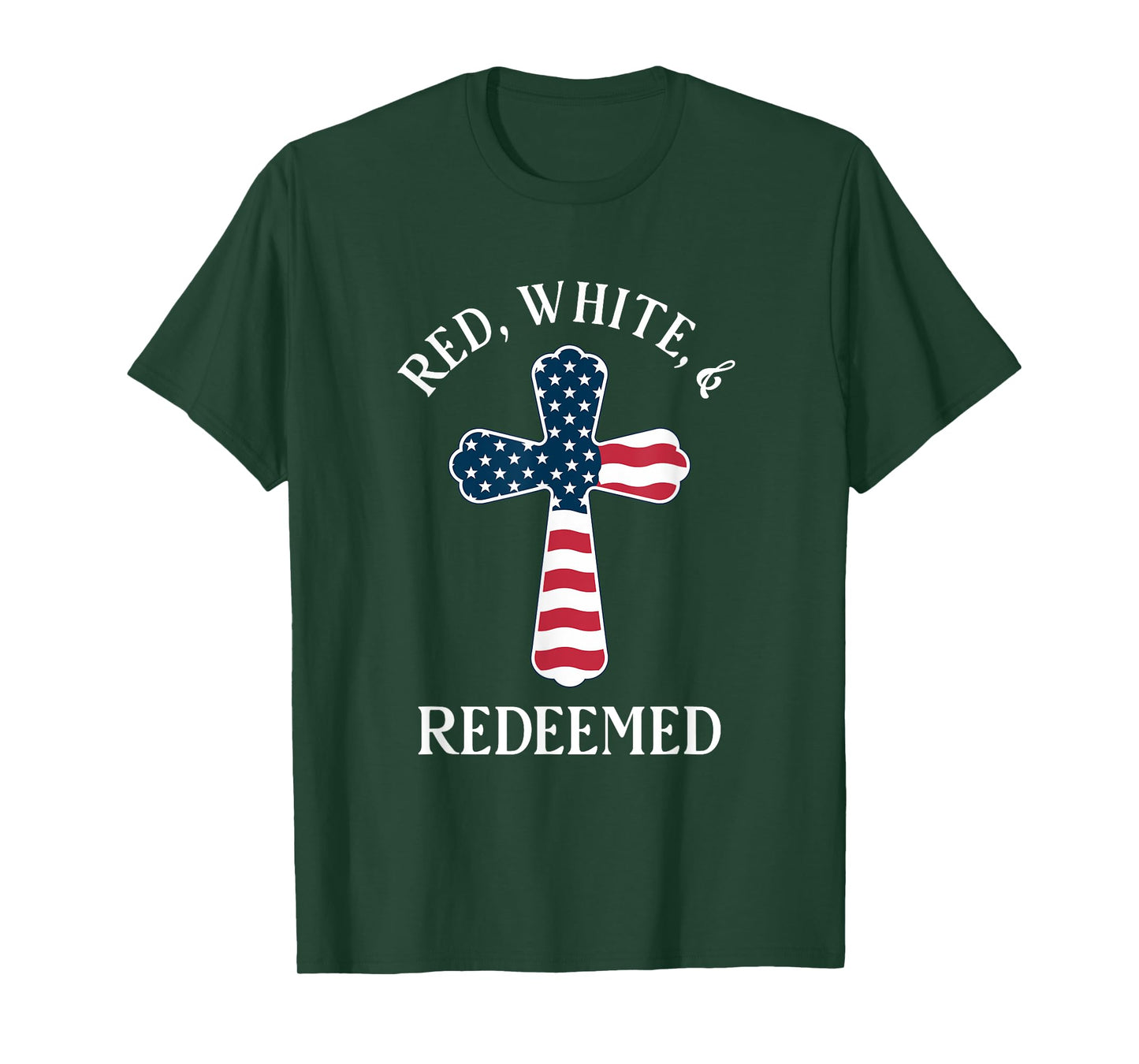 Red White & Redeemed American Flag Christian Salvation T-Shirt