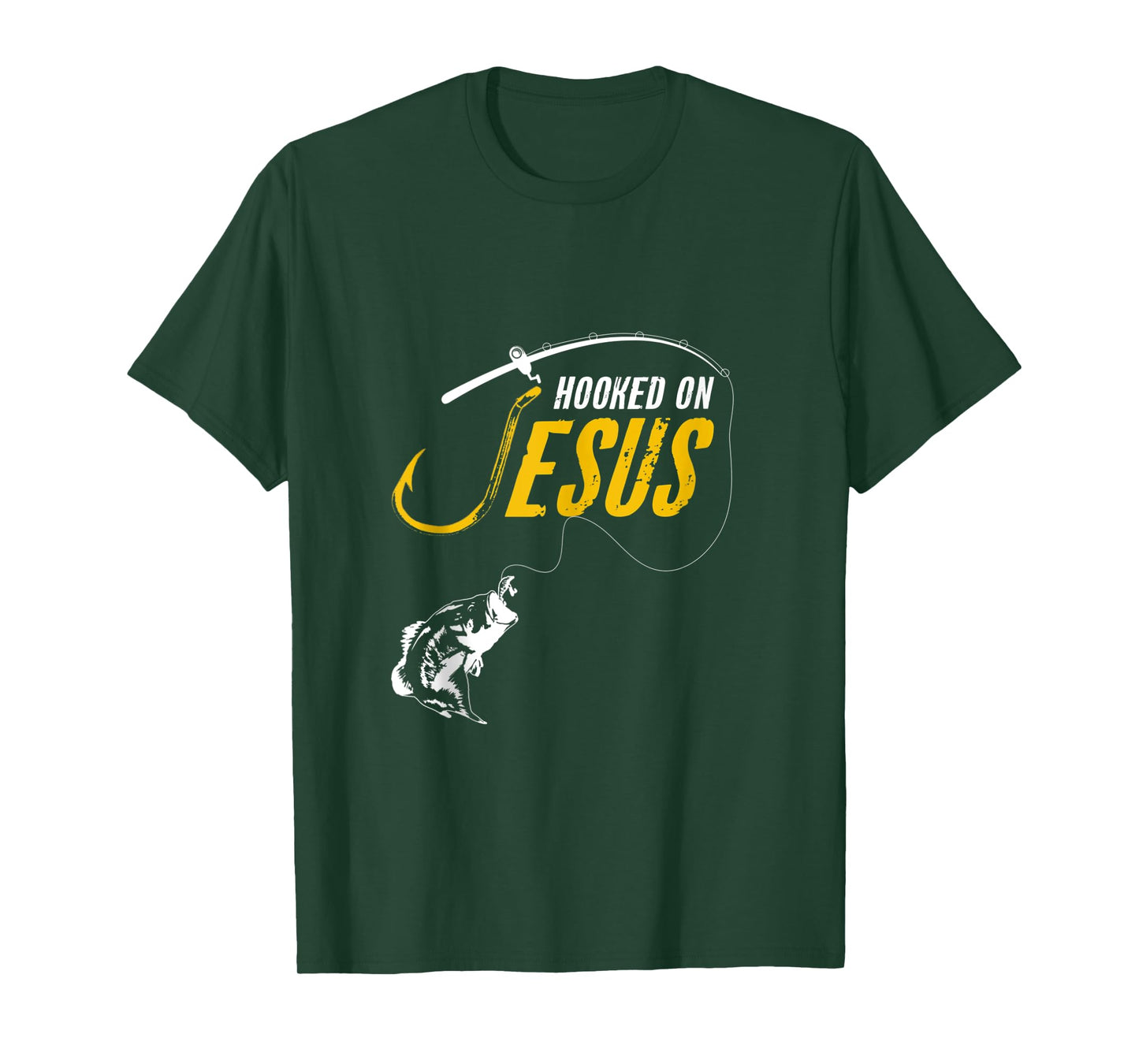 Hooked on Jesus Funny Christian Fishing Tank Top
