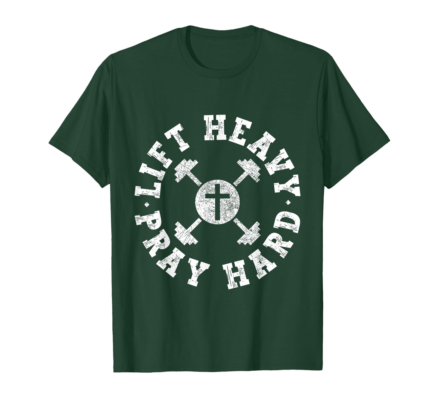 Lift Heavy Pray Hard Gym Jesus Christian For Christian T-Shirt