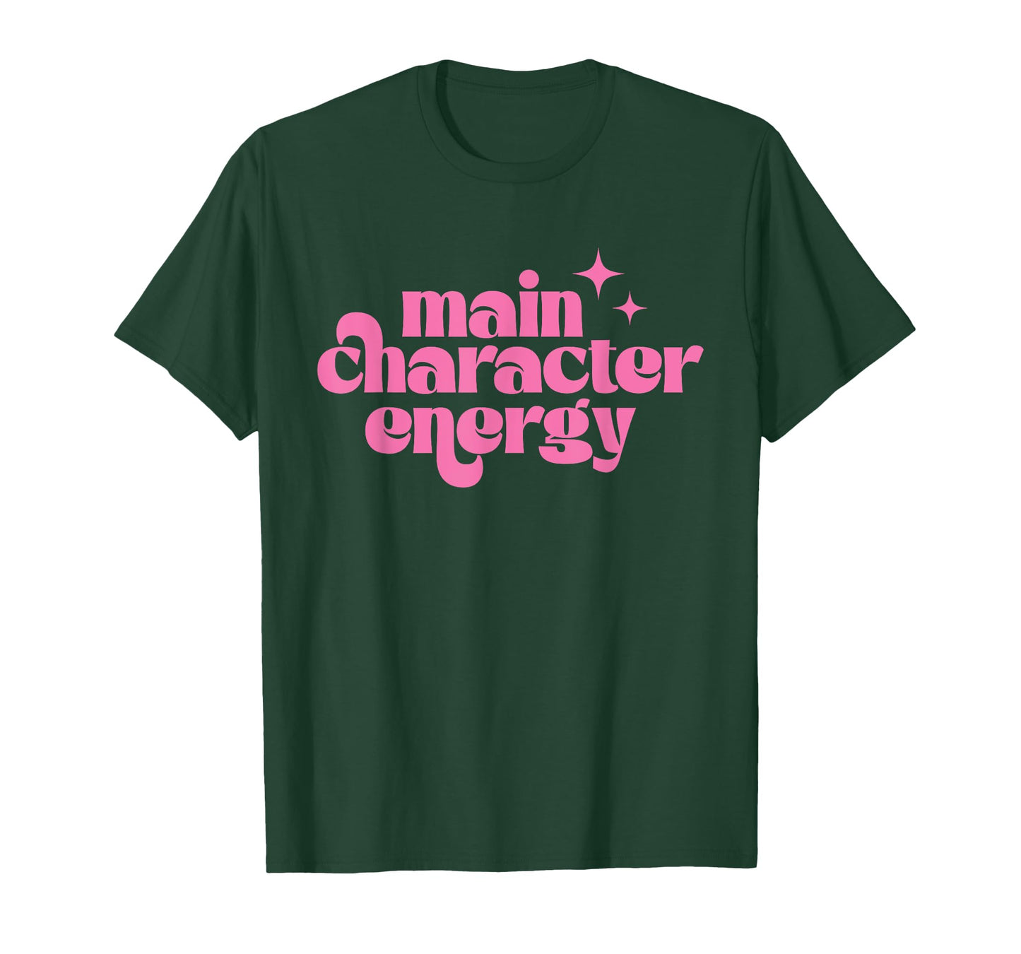 Main Character Energy Retro Groovy Pink Quote Women Teens T-Shirt