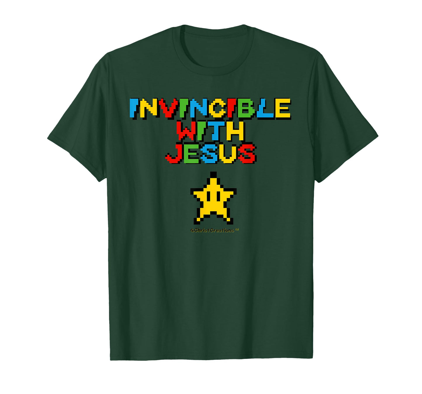 Invincible With Jesus Christian Gamer Inspiration & Faith T-Shirt
