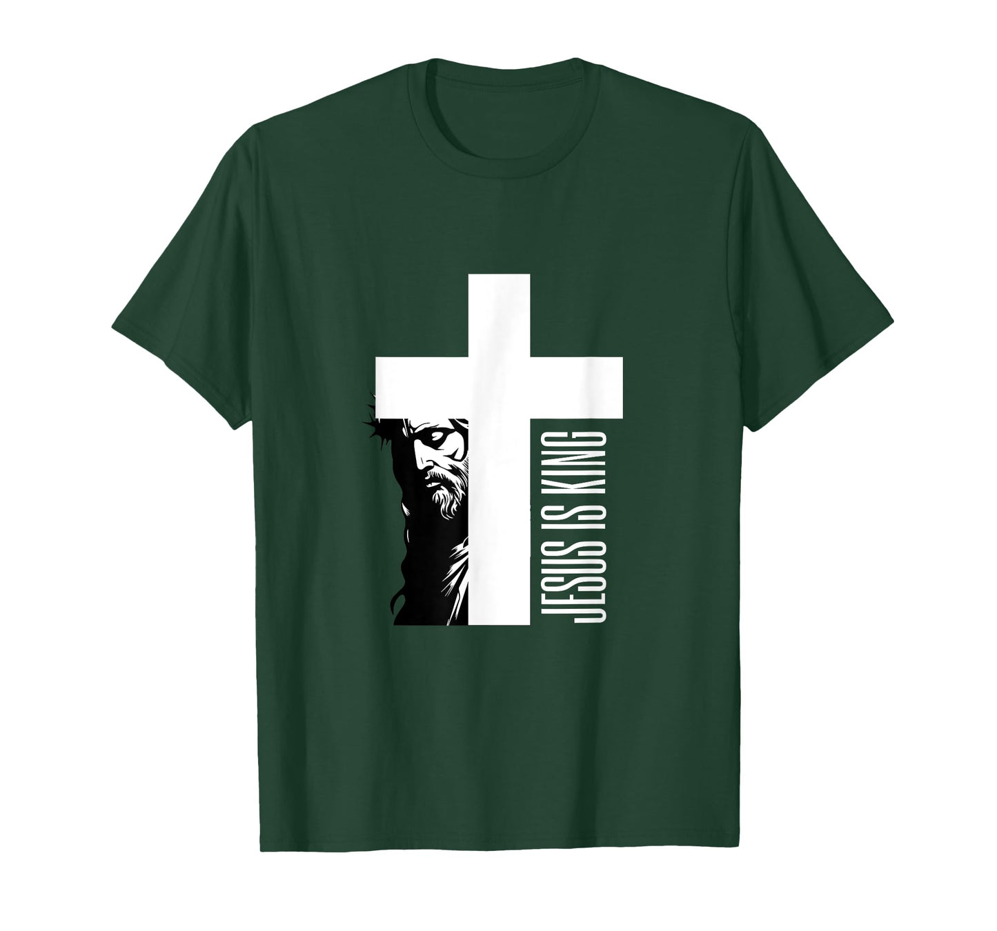 Jesus Is King With Cross And Face Art T-Shirt