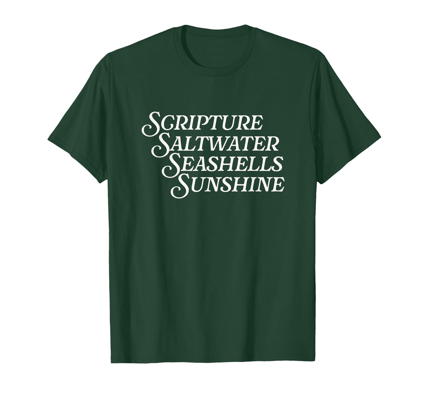 Scripture Saltwater Seashells Sunshine God Christian Retreat T-Shirt