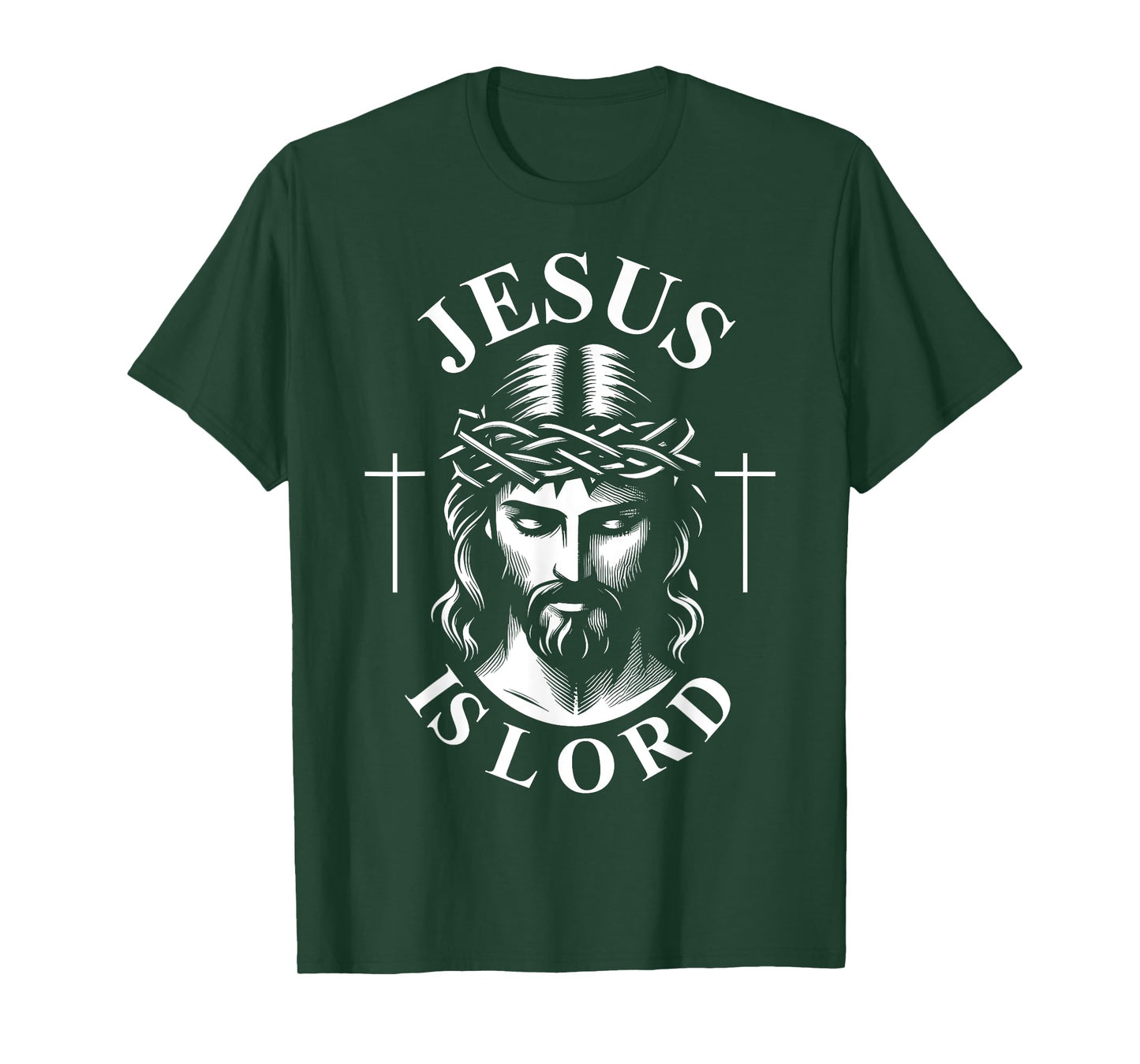 Jesus Is Lord christian Religious T-Shirt, Small, Black