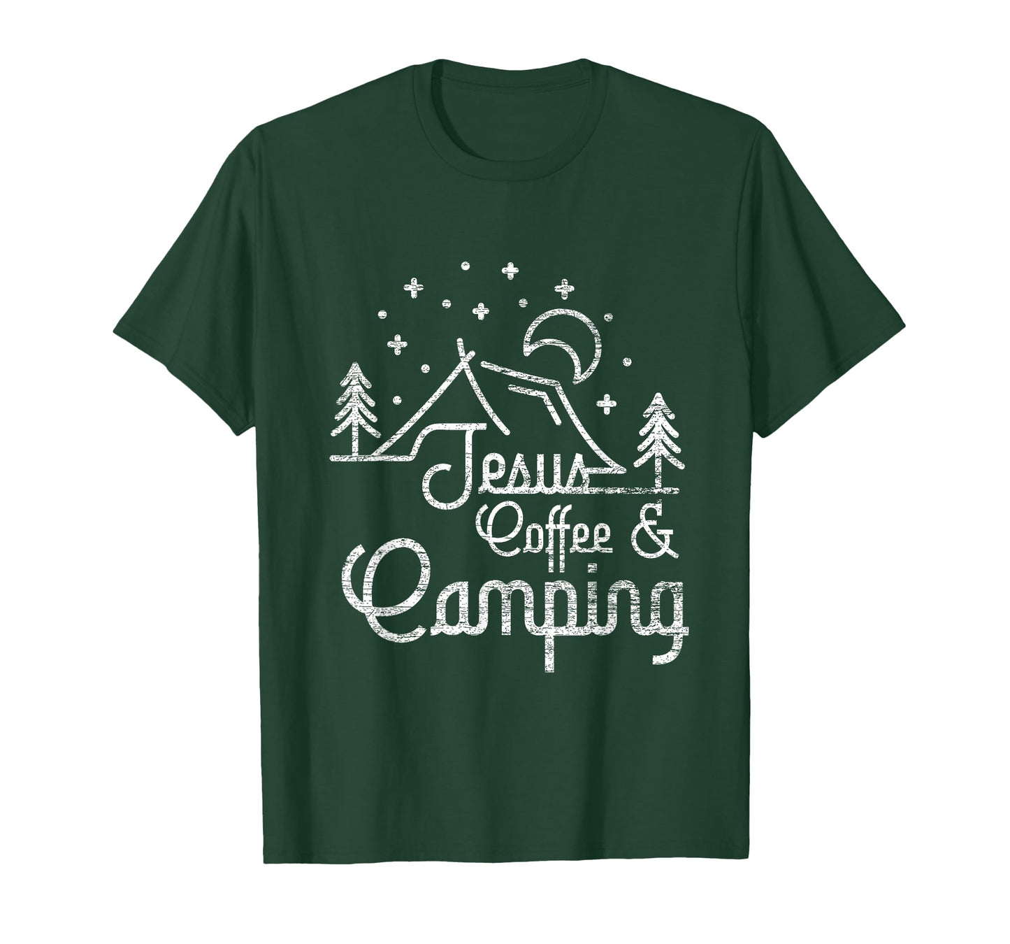 Camping Coffee Camper Camp Lover Christian Jesus T-Shirt